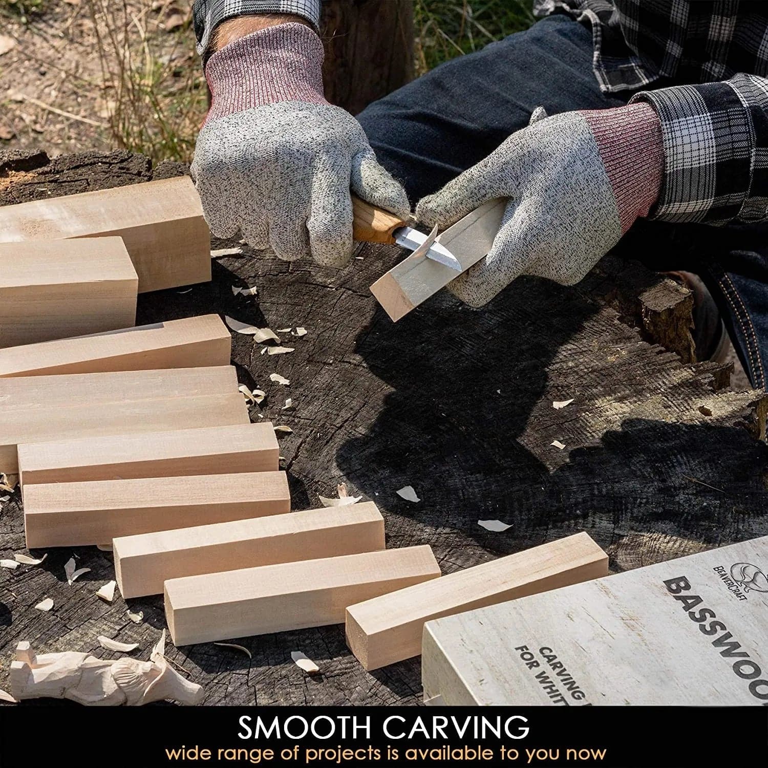 Basswood wood carving blanks 10-pack