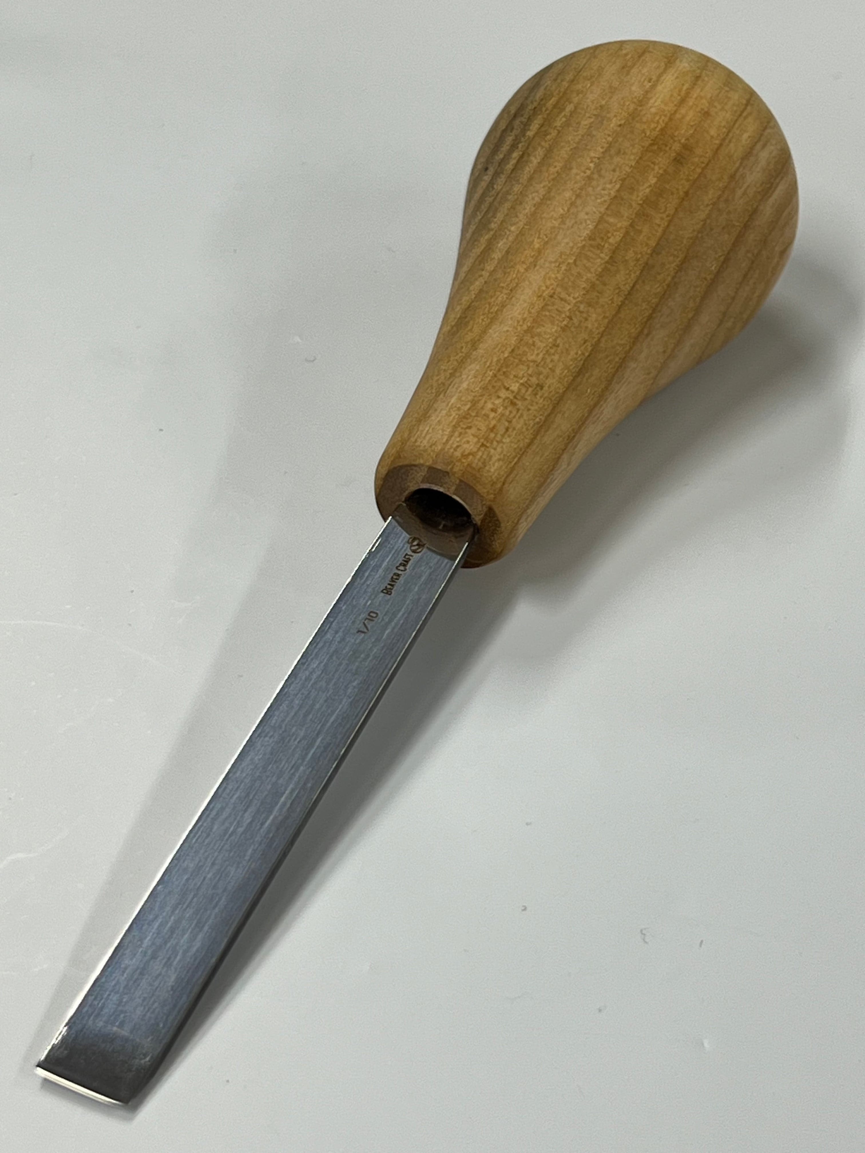 Wood carving iron 75x10mm straight flat chisel P1/10 w/ball handle