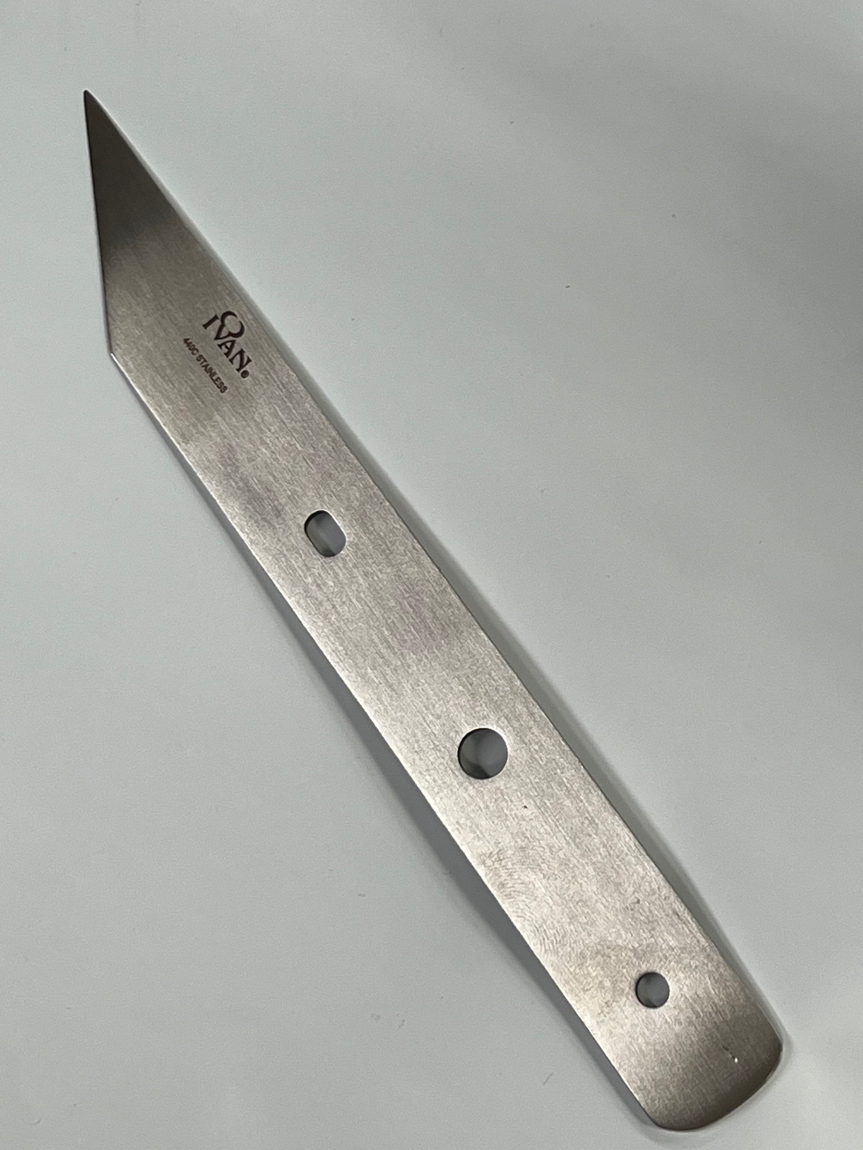 French-style angled leather knife blade