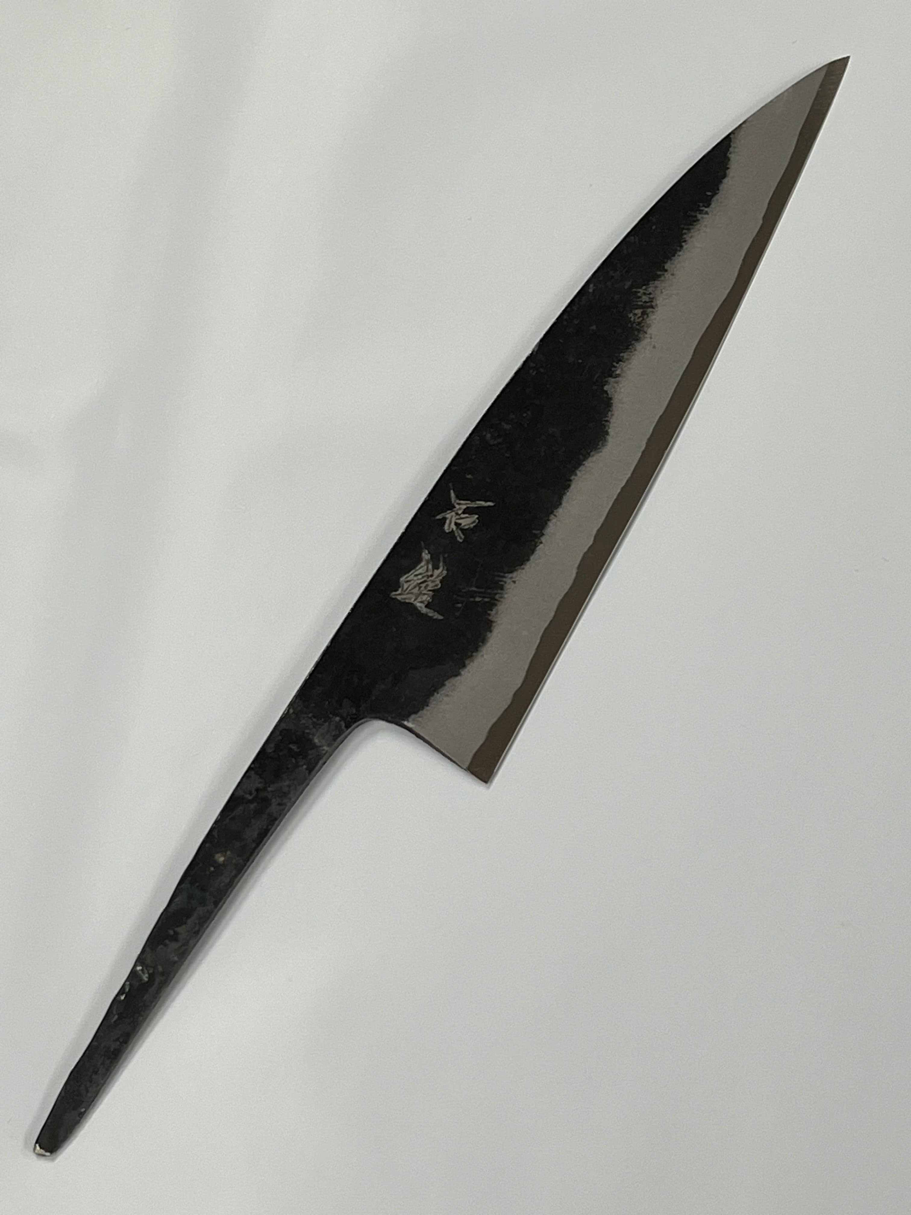 Kurouchi Petty 90 Blue 2 Japanese hand-forged knife blade