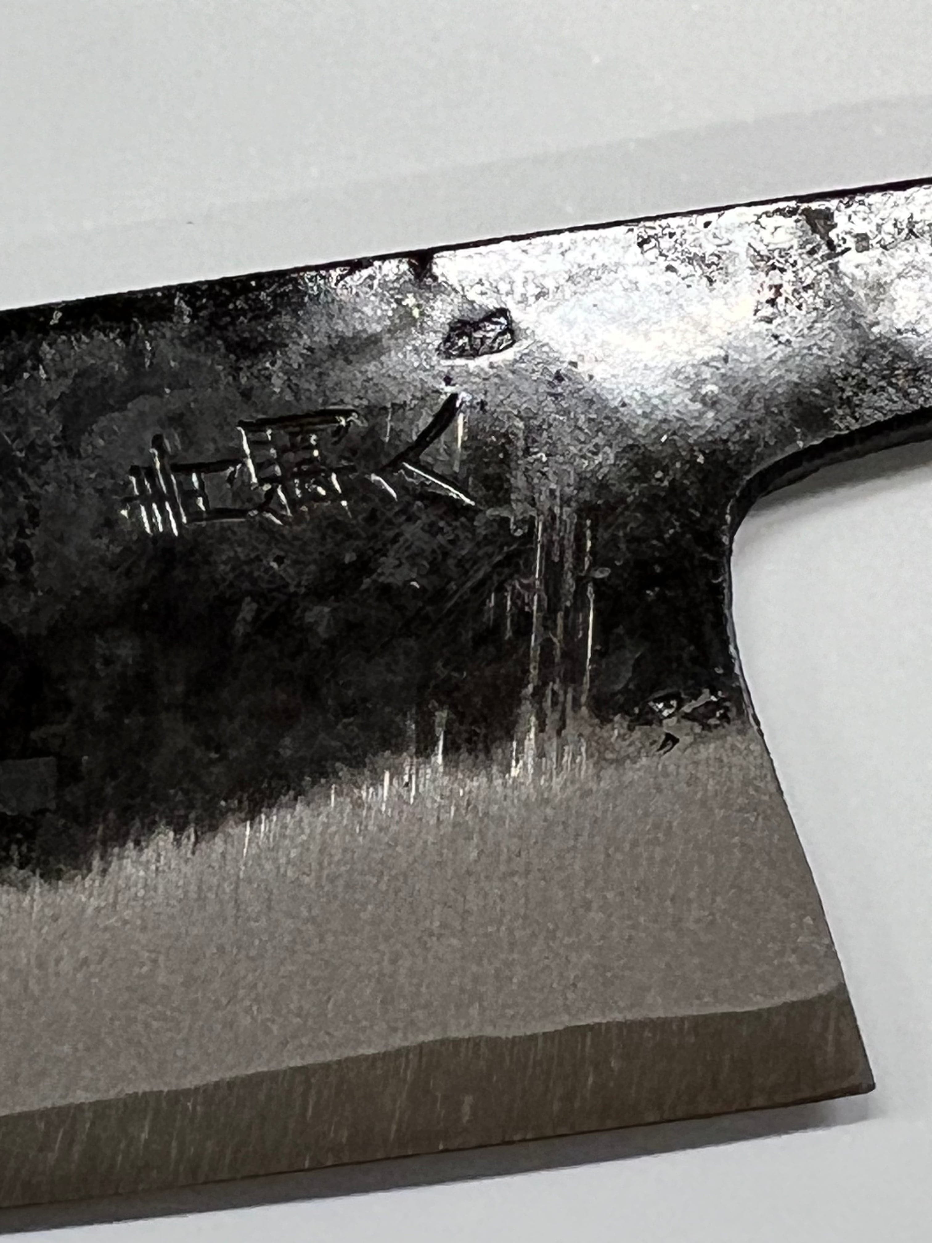 Kurouchi Petty 90 Blue 2 Japanese hand-forged knife blade