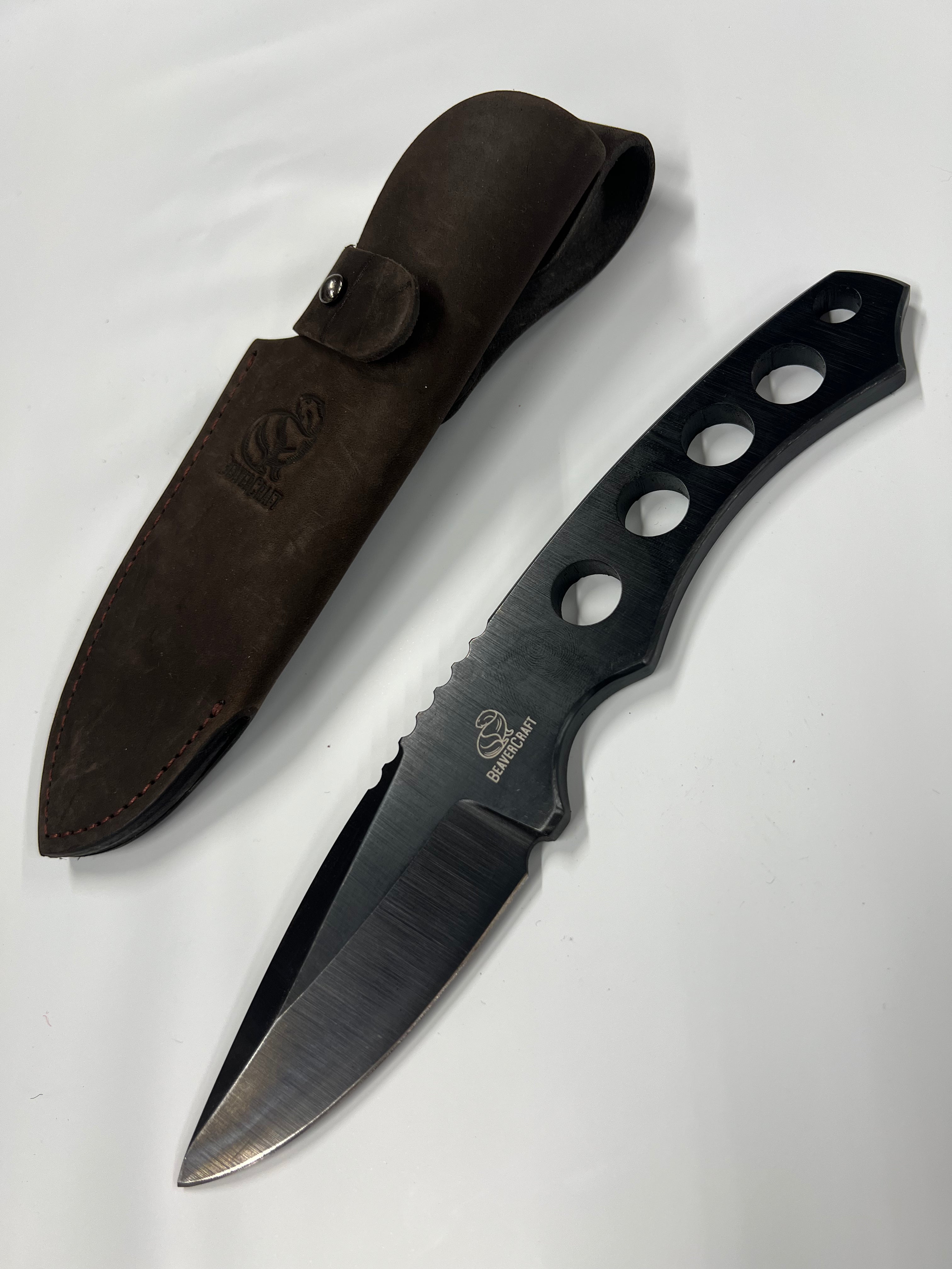 Skeleton knife SNK2 with leather sheath