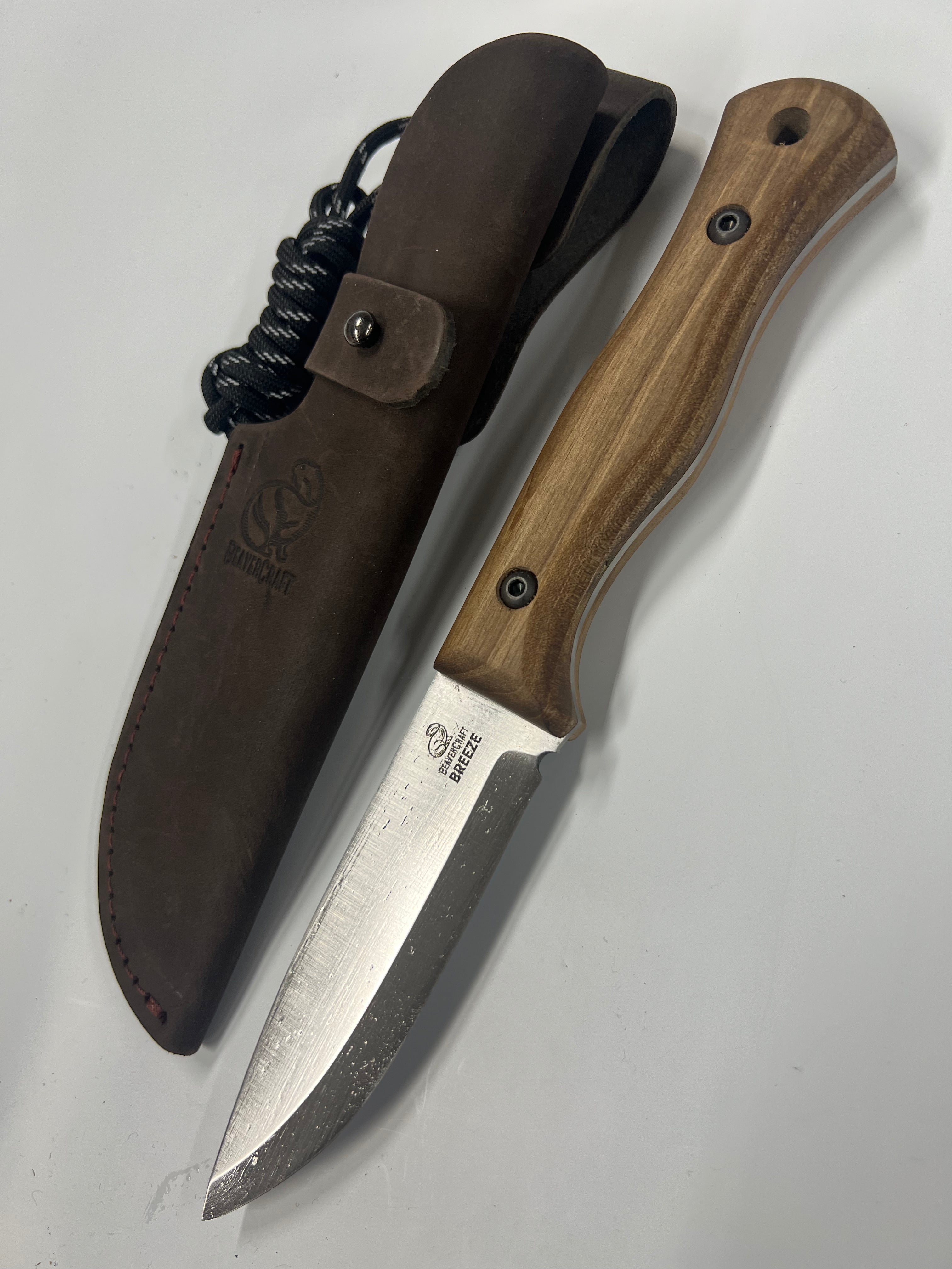 Bushcraft knife BSH6 with leather sheath