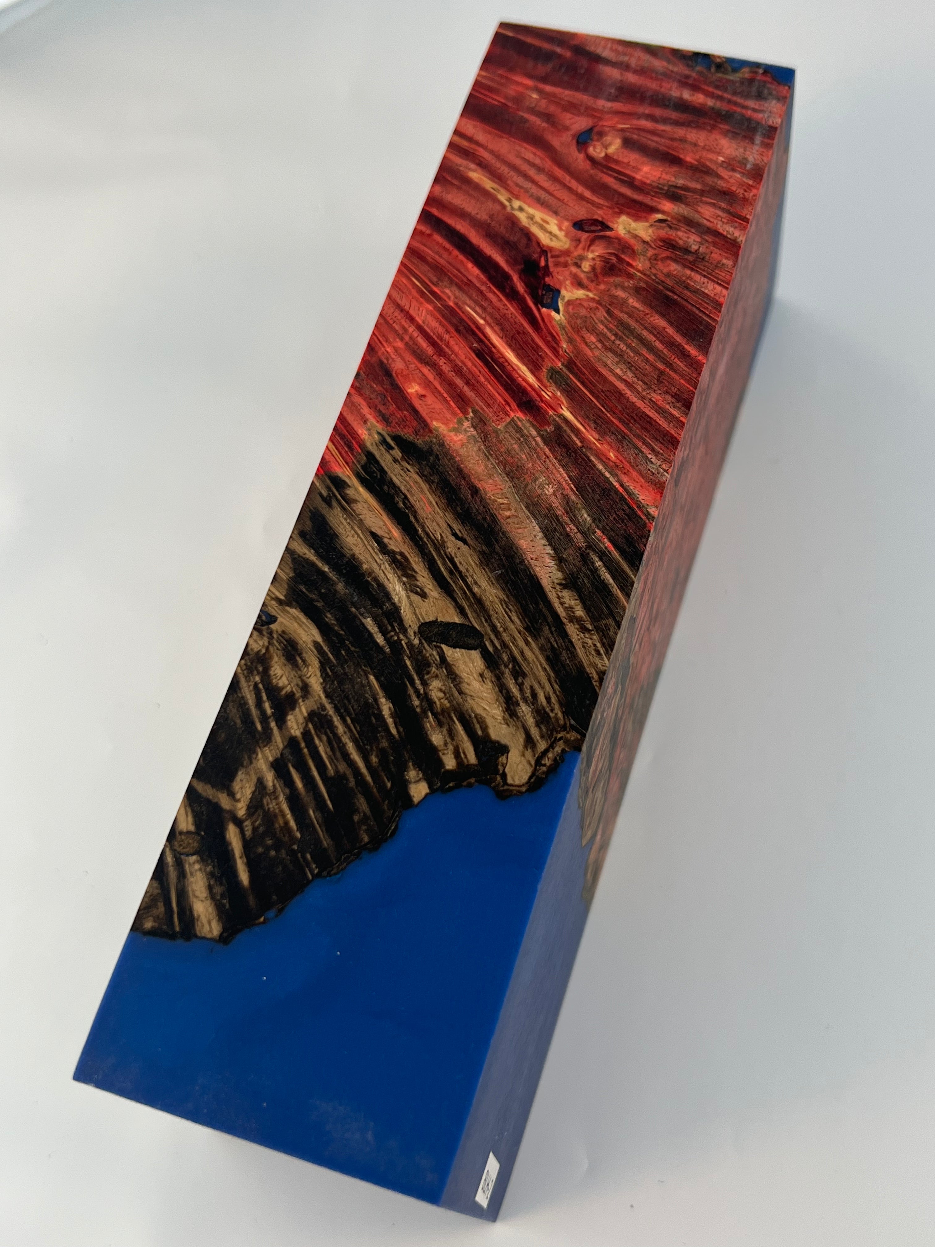 Stabilized shaft blank wood and green resin block B-72