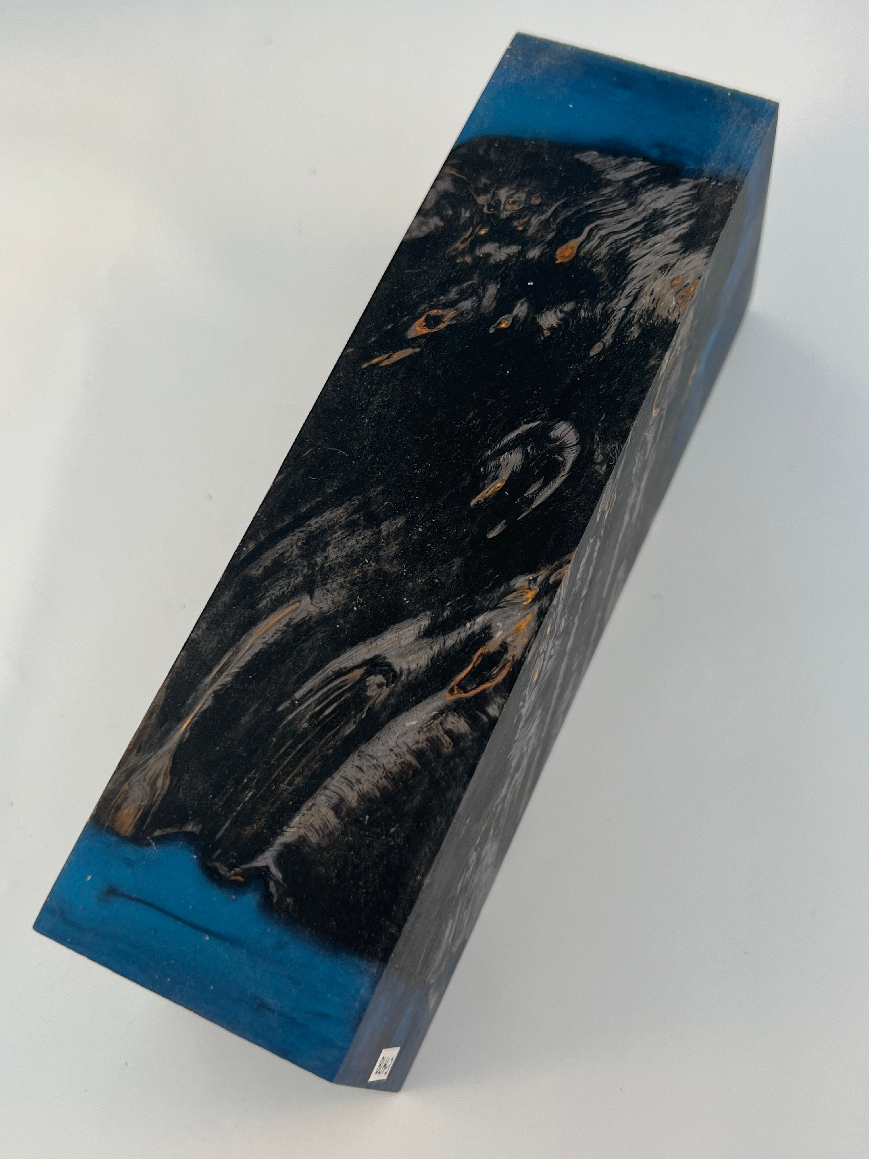 Stabilized shaft blank wood and green resin block B-72