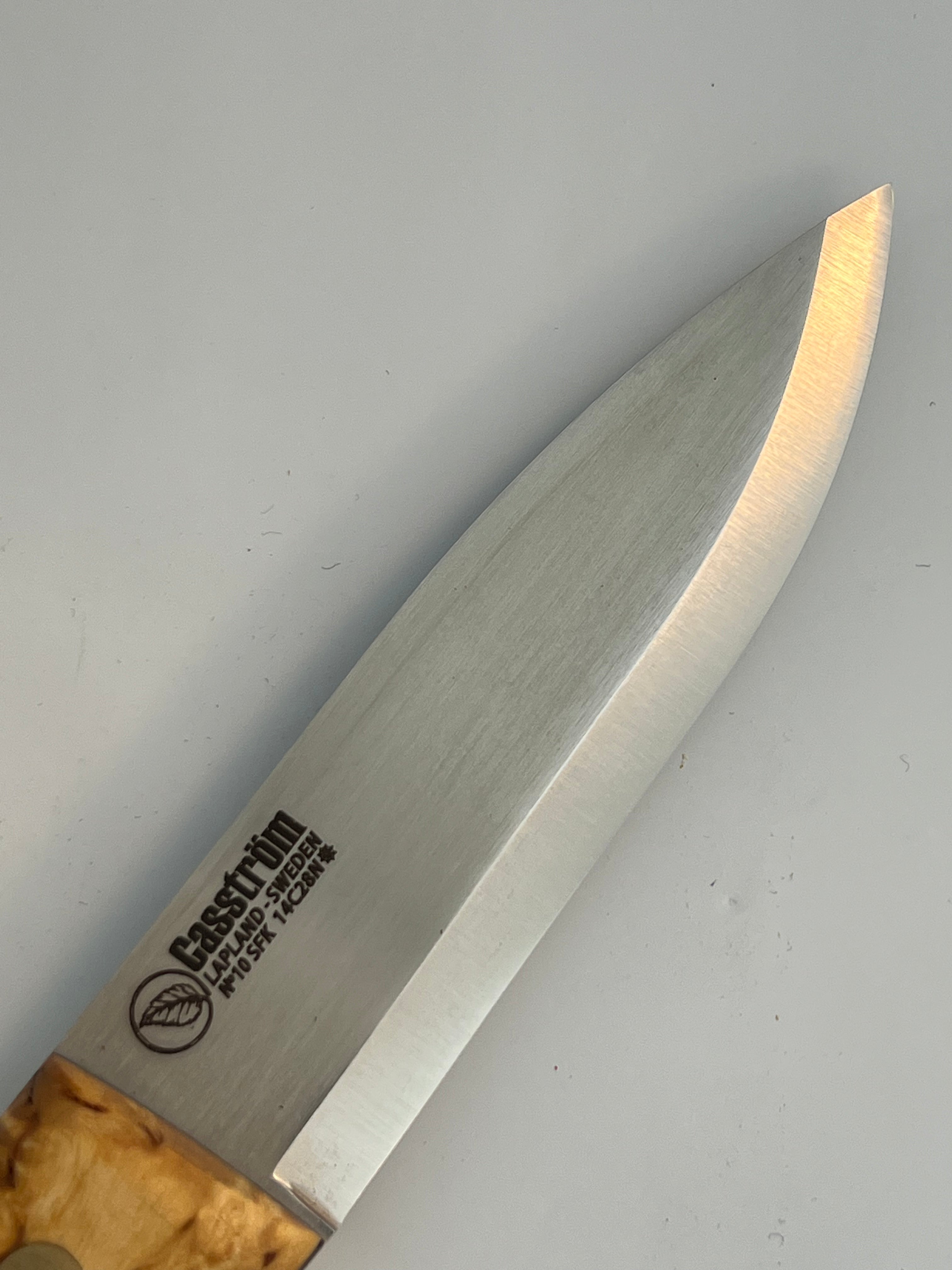 Casstrom No. 10 SFK Knife with leather sheath and leather lanyard
