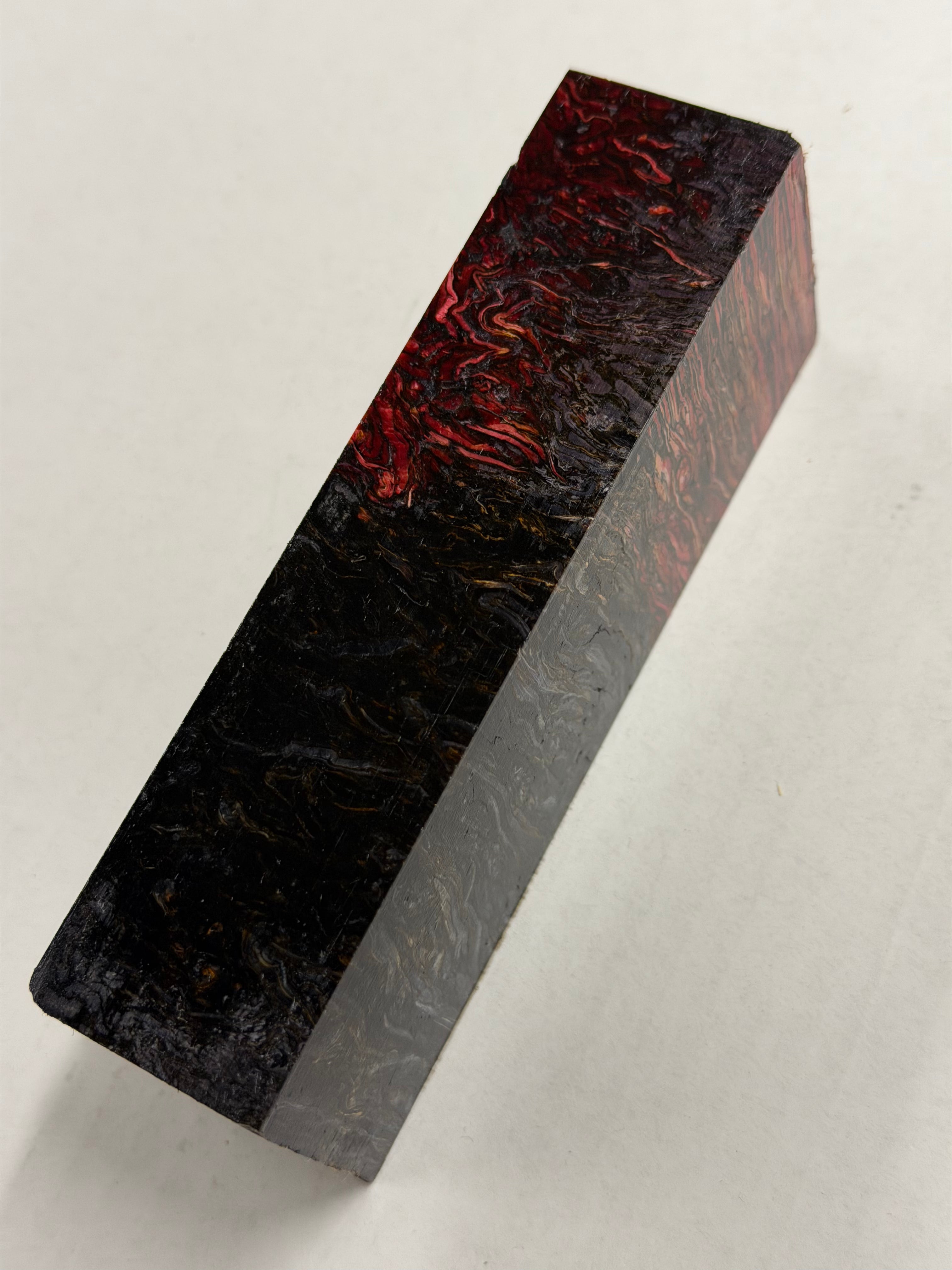 Stabilized shaft blank wood and green resin block B-72