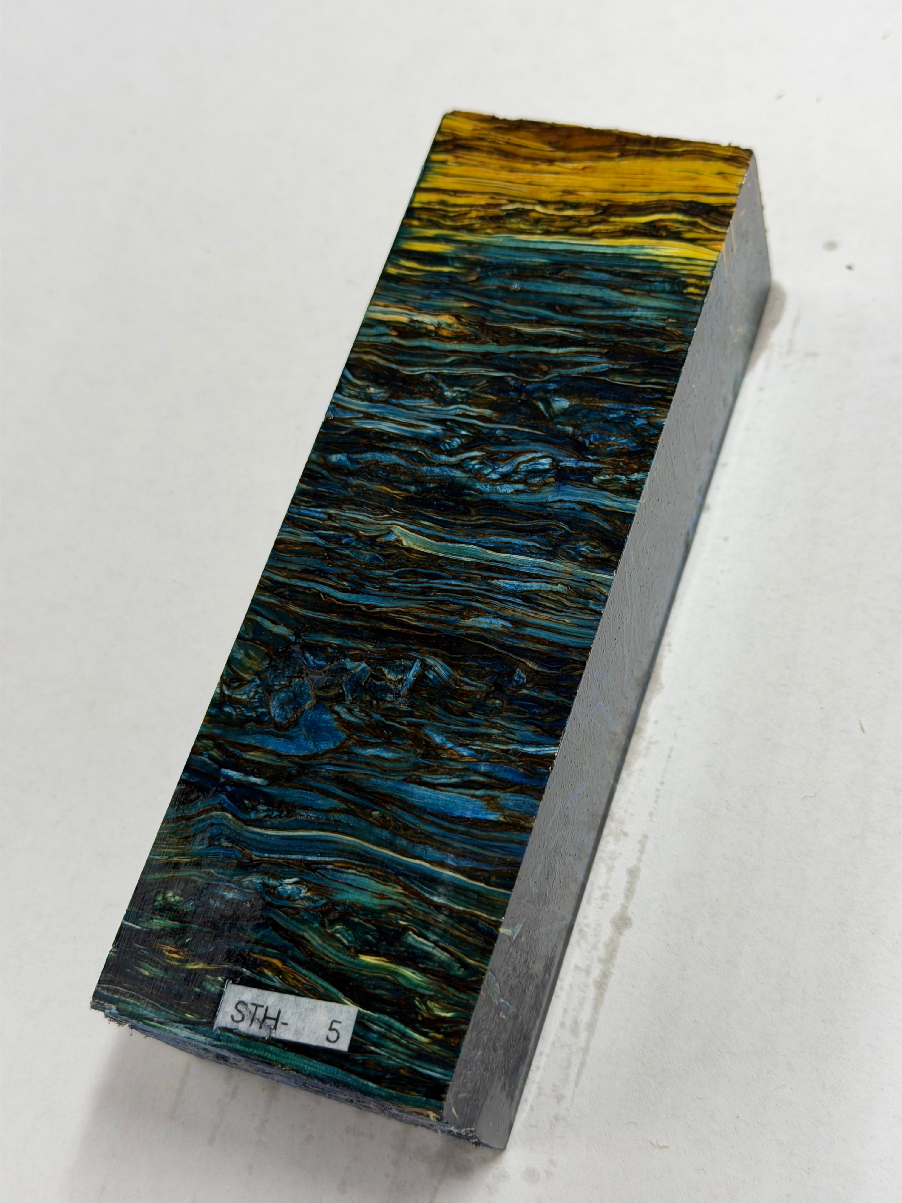 Stabilized shaft blank wood and green resin block B-72