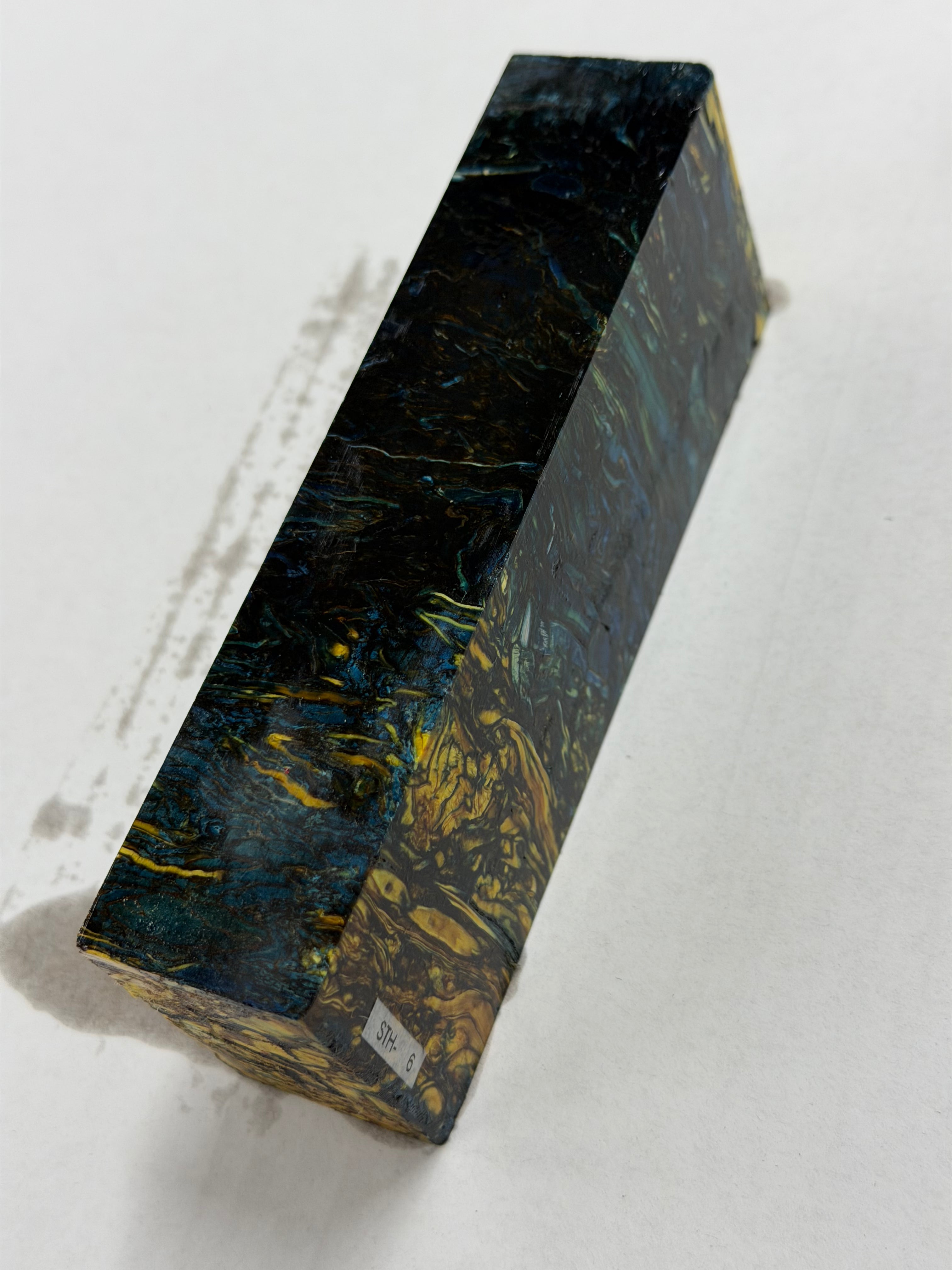 Stabilized shaft blank wood and green resin block B-72