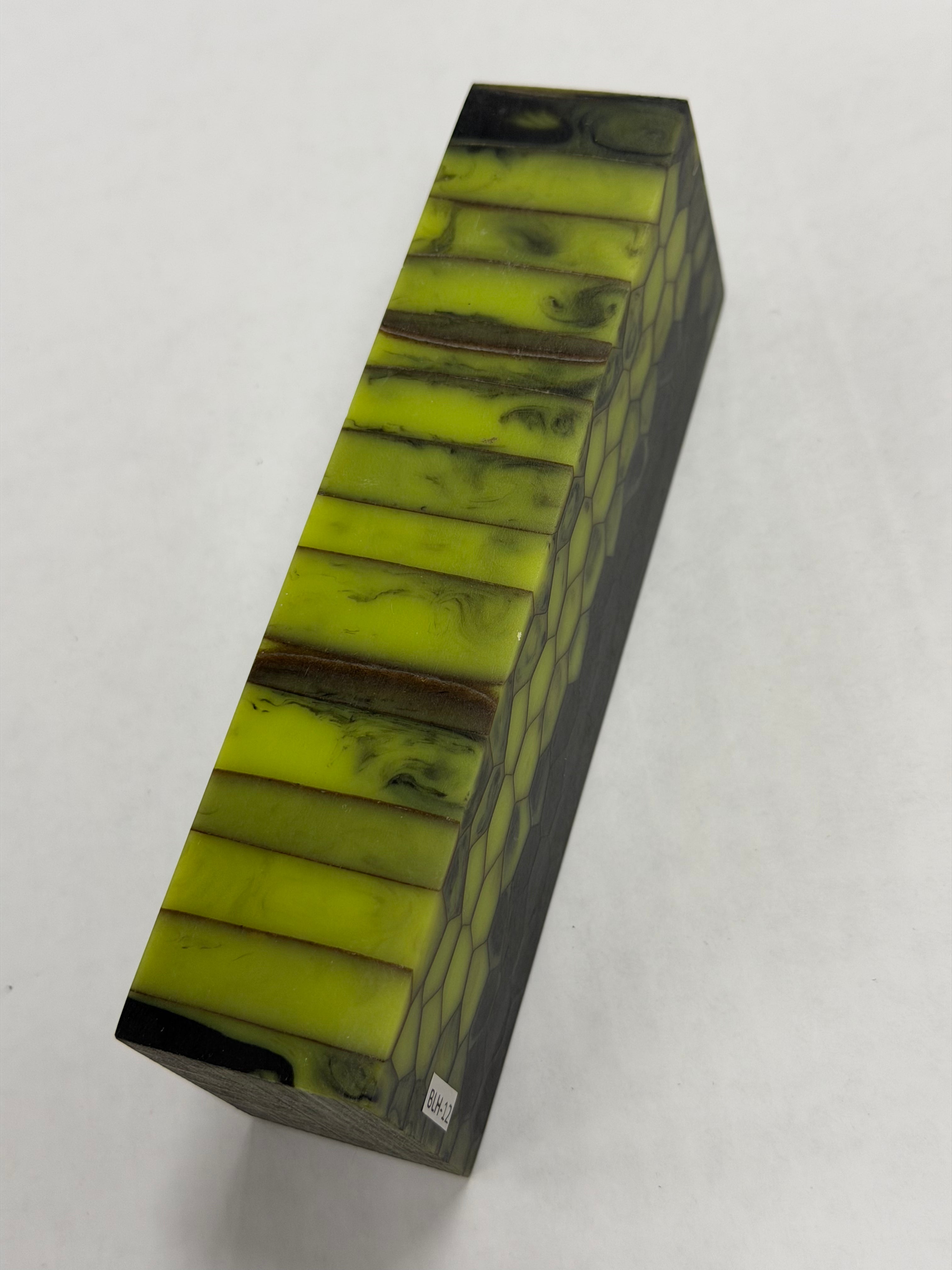 Stabilized shaft blank wood and green resin block B-72