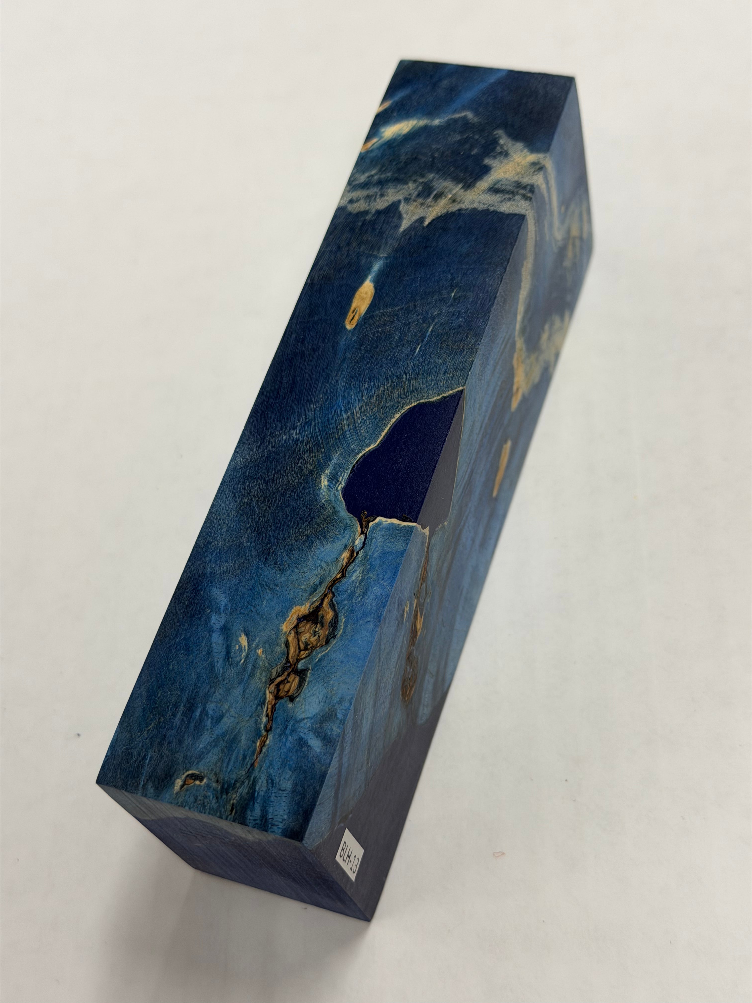 Stabilized shaft blank wood and green resin block B-72