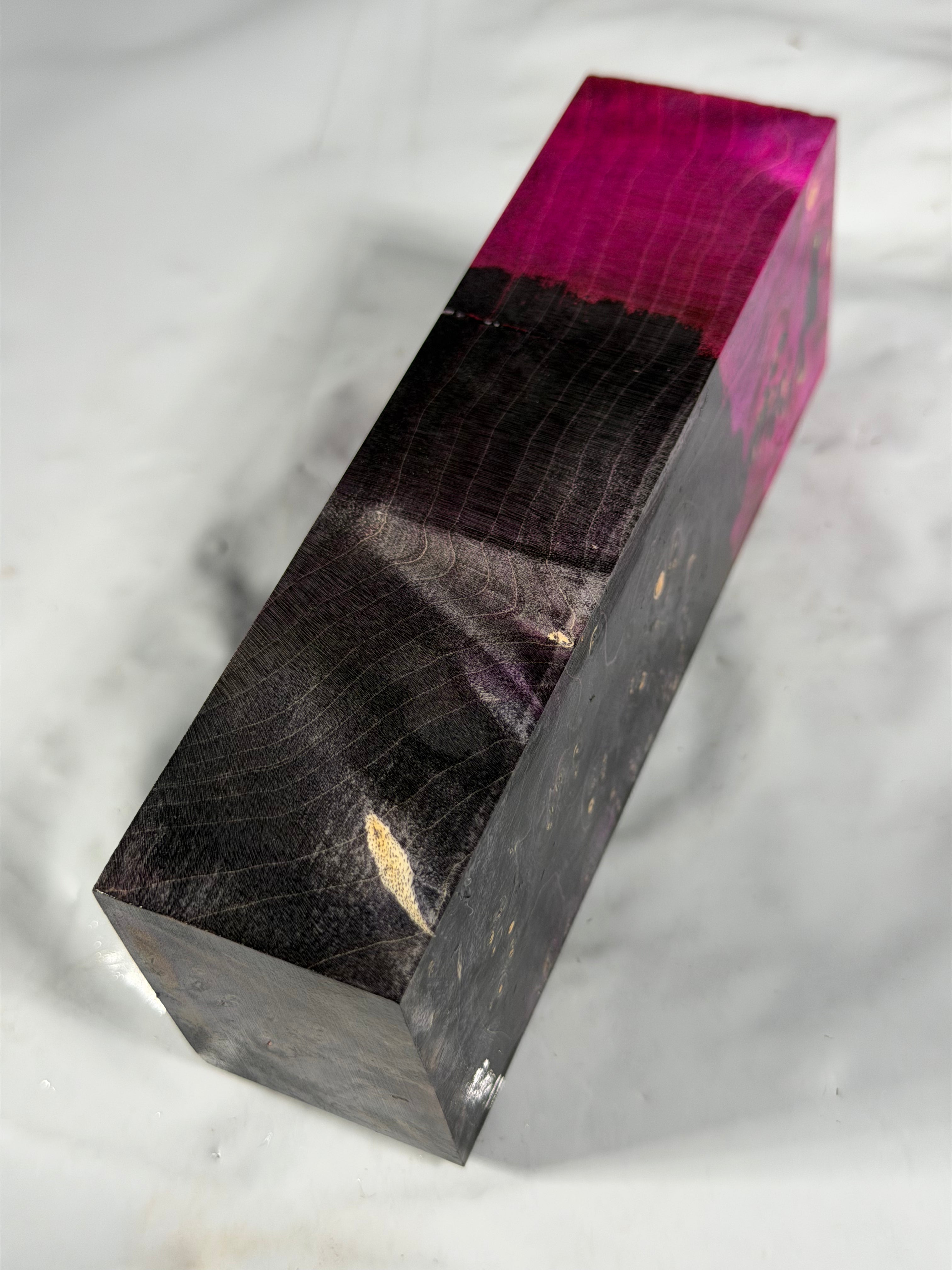 Stabilized shaft blank wood and green resin block B-72
