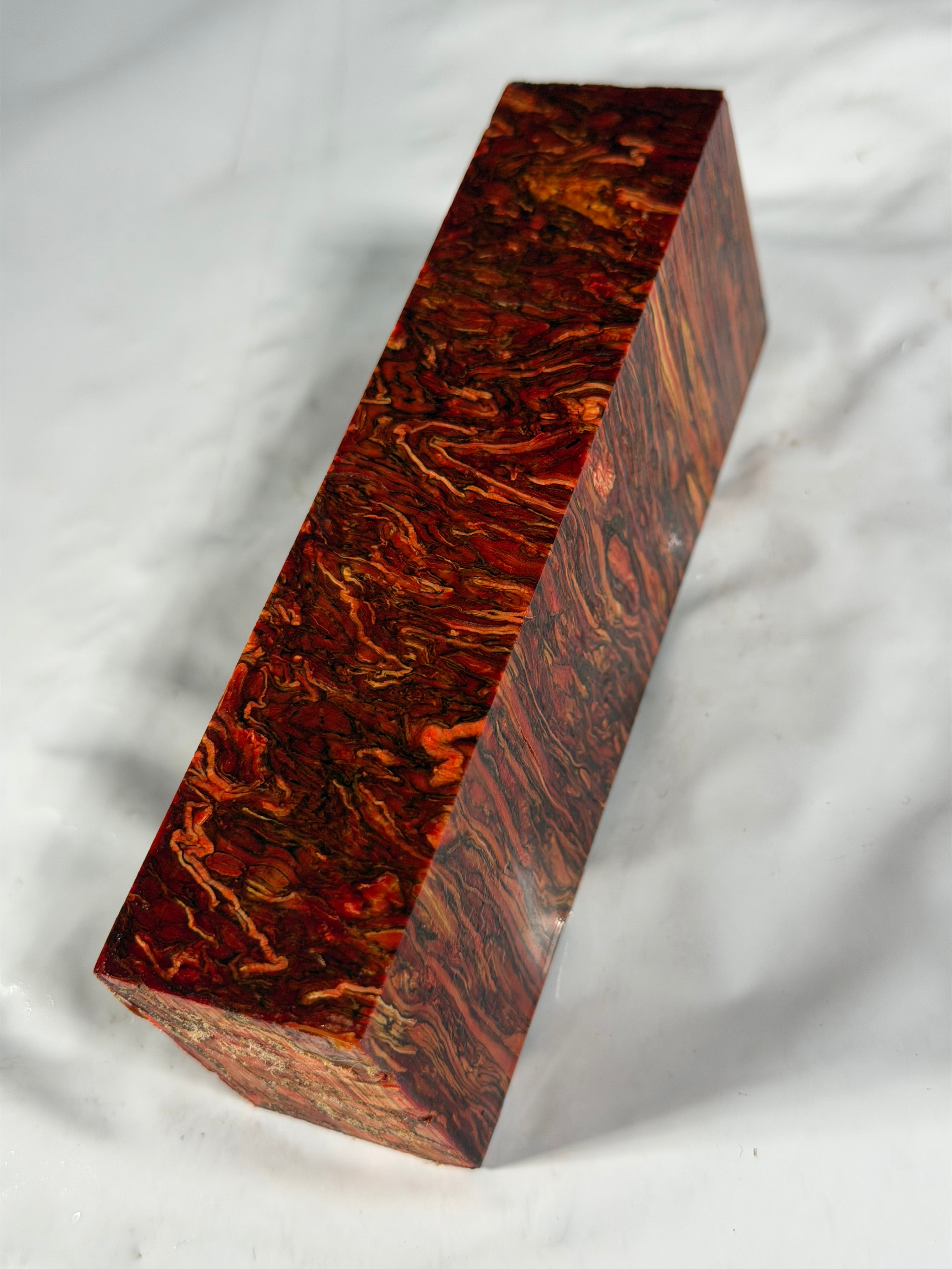 Stabilized shaft blank wood and green resin block B-72