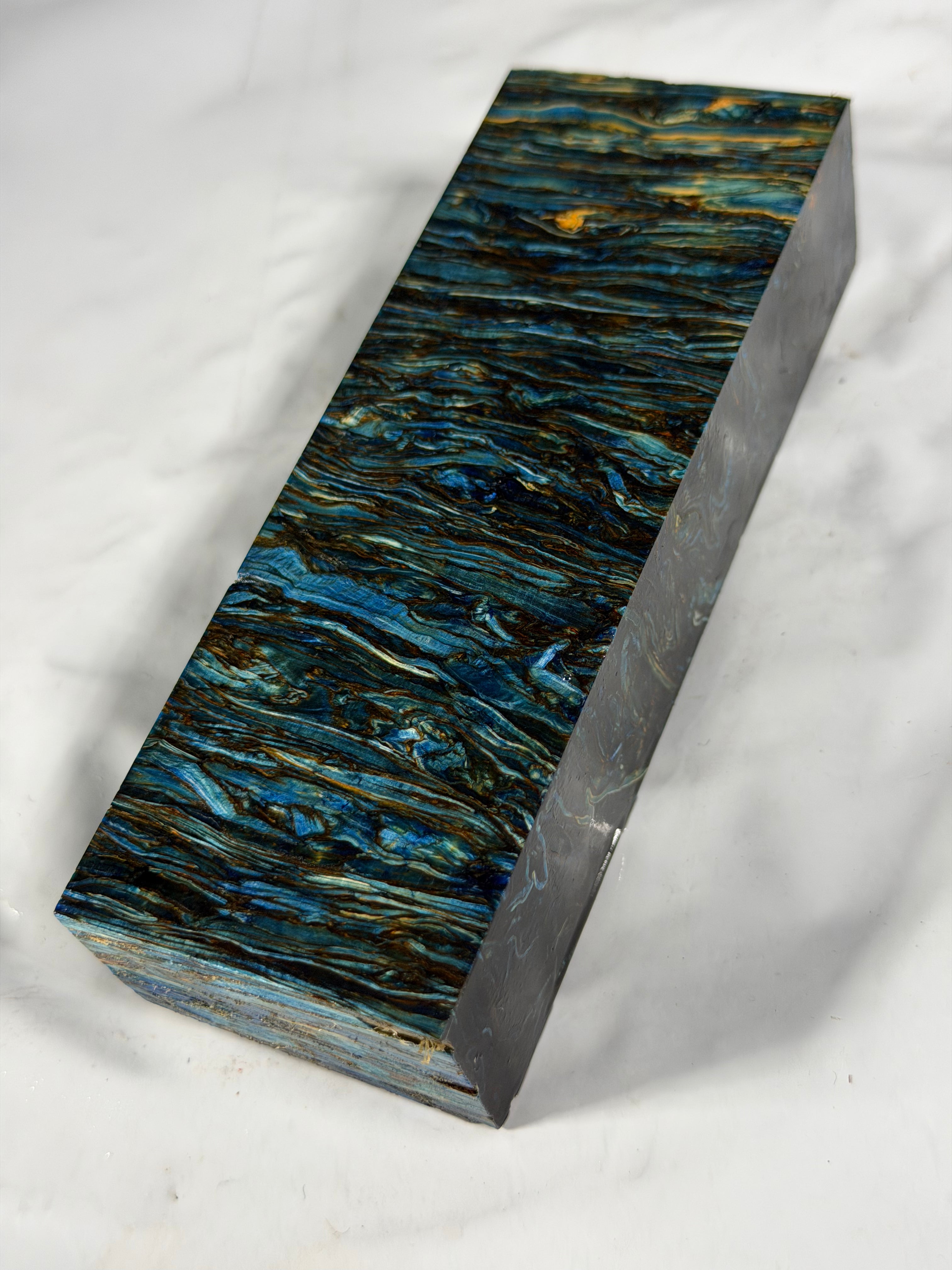 Stabilized shaft blank wood and green resin block B-72