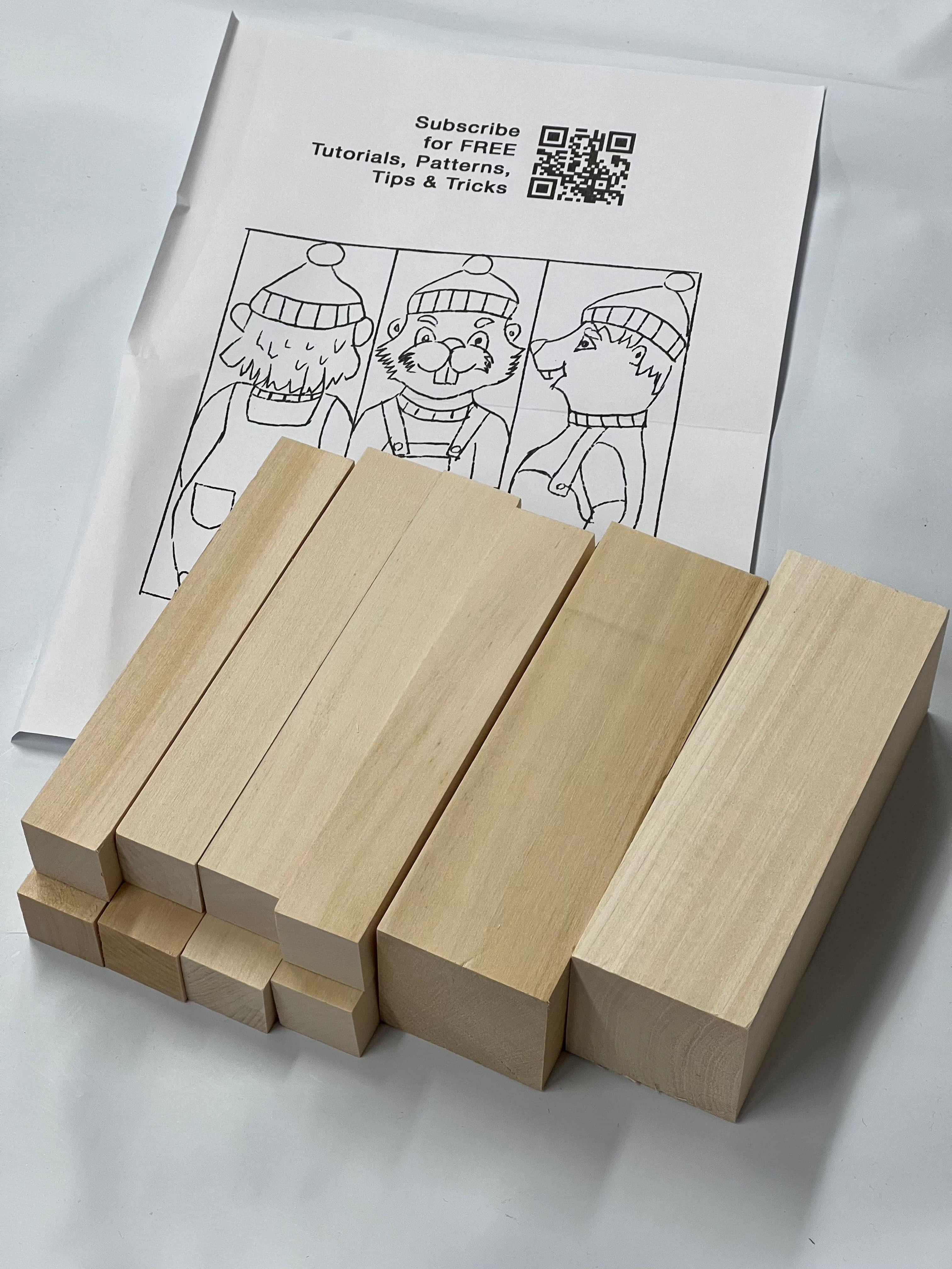 Basswood wood carving blanks 10-pack