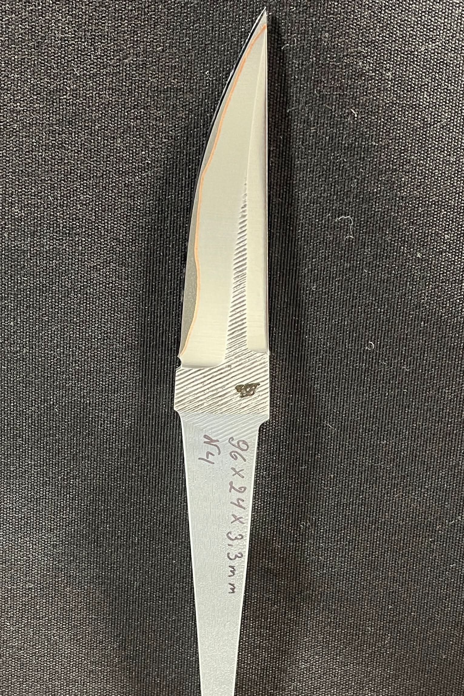 Hand-forged laminated knife blade - Copper San Mai - Vladyslav Chulan VCSM No. 4