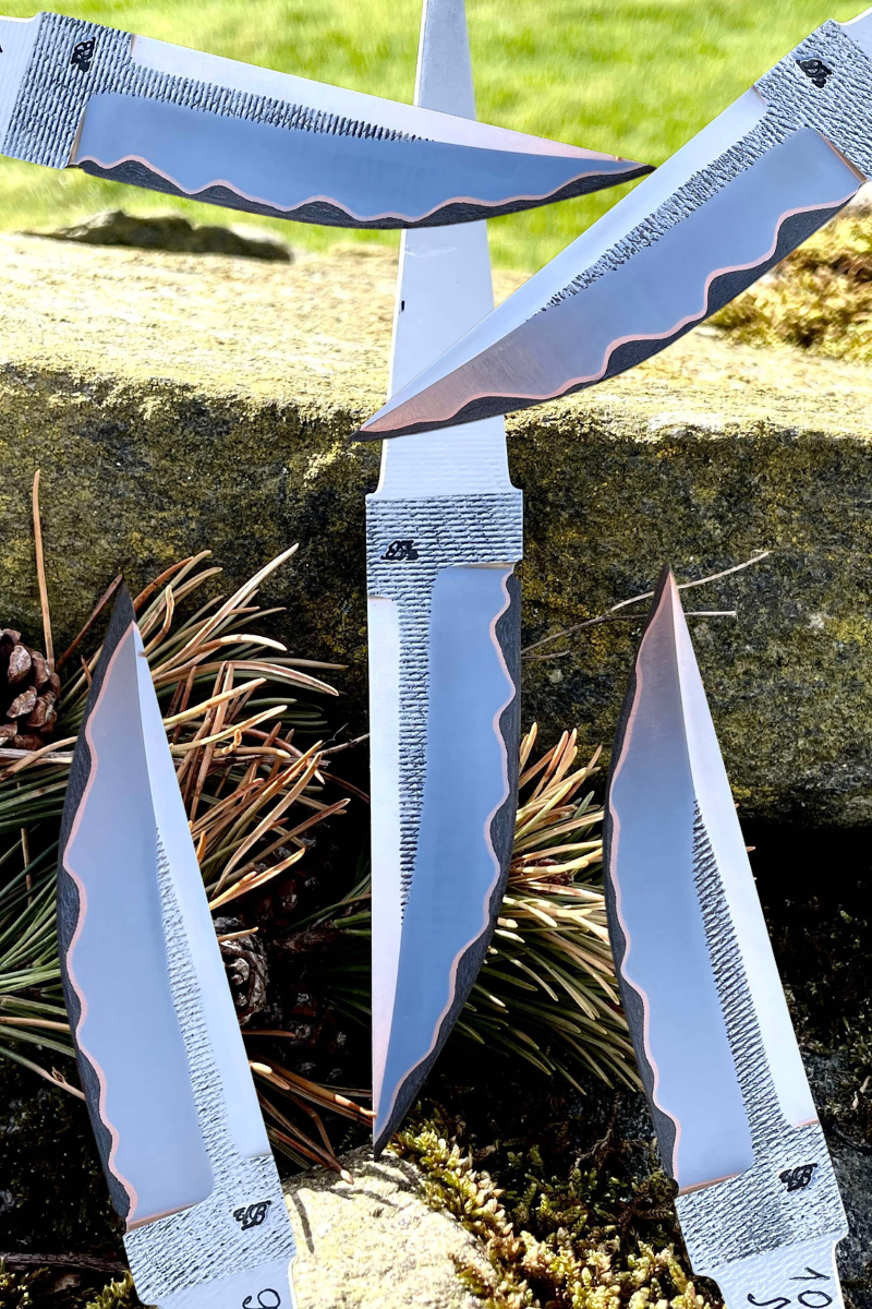 Hand-forged laminated knife blade - Copper San Mai - Vladyslav Chulan VCSM No. 1