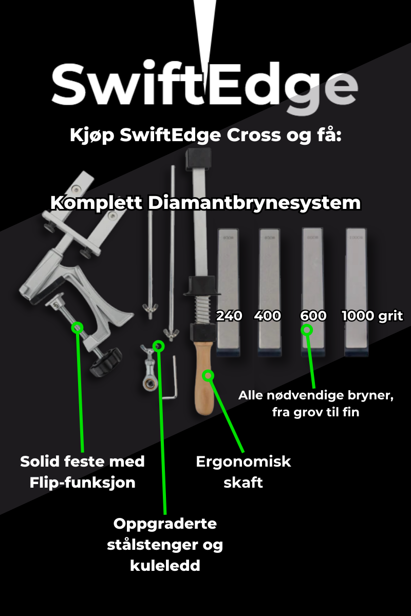 SwiftEdge Cross: Knife sharpening system with adjustable angle and diamond edge