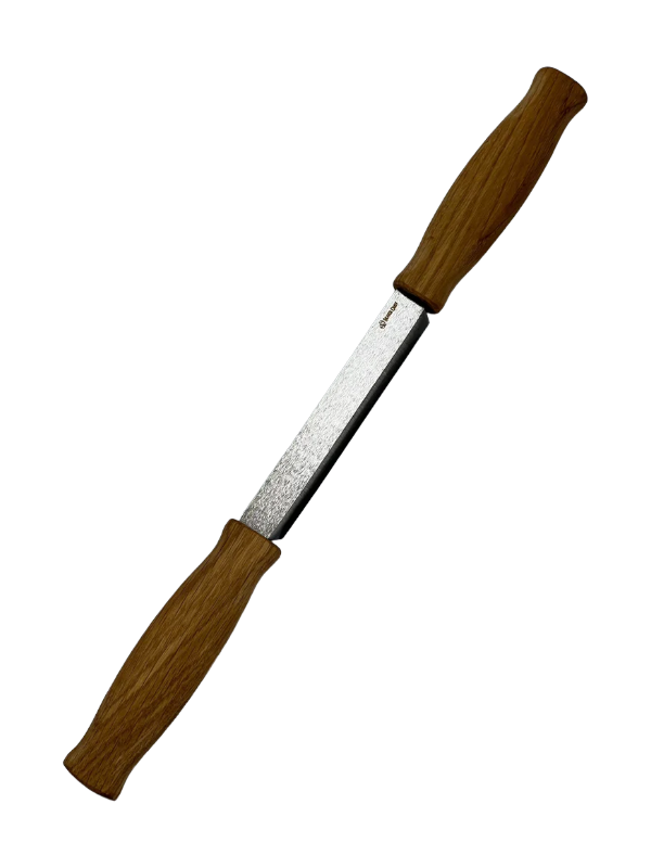 Scavenger knife DK1S 120mm blad. handle of oak and leather sheath Beaver Craft