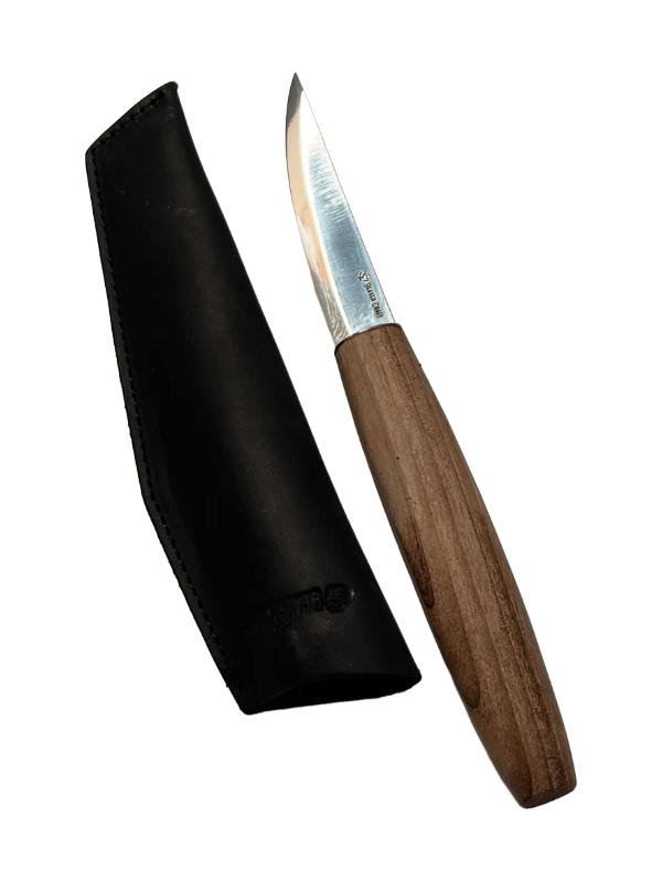 Wood carving knife 78mm C4X with leather sheath Beaver Craft
