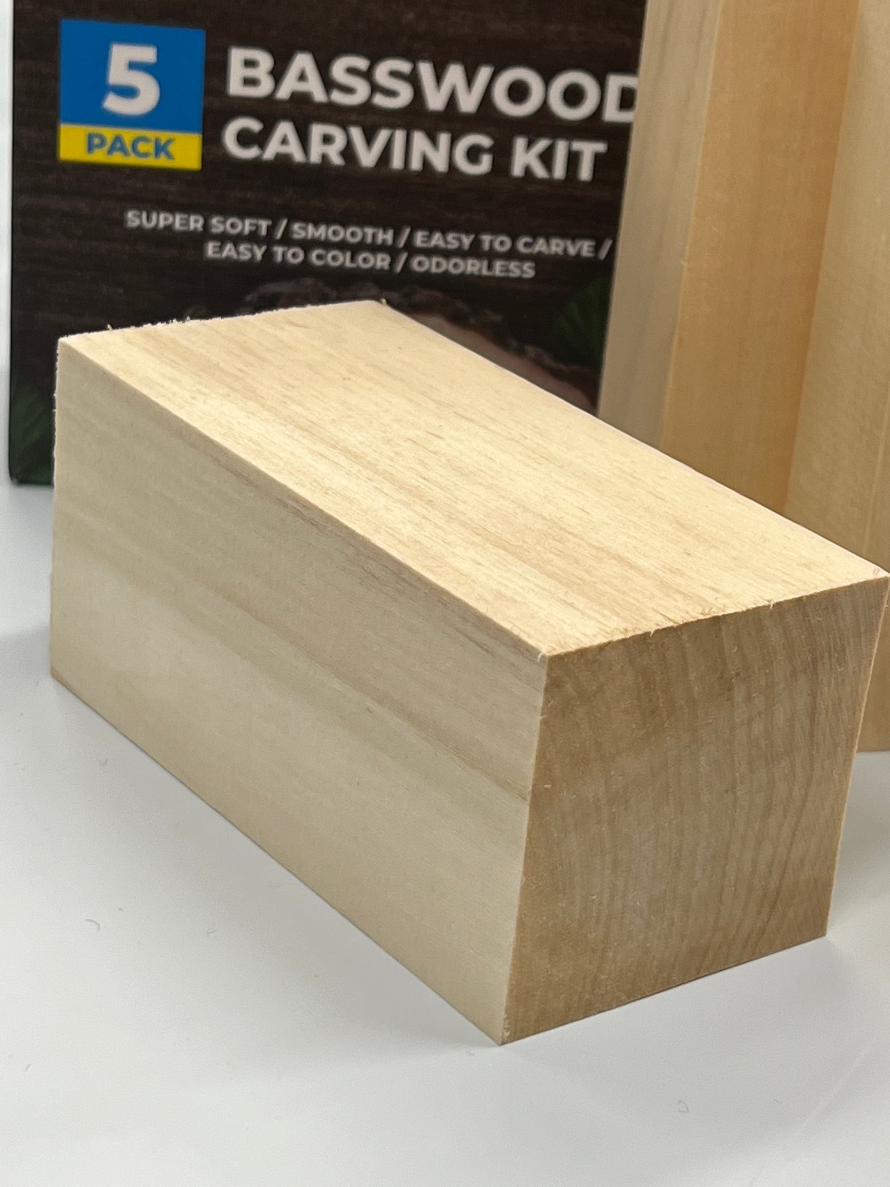 Basswood wood carving blanks BW1 5-pack from Beaver Craft