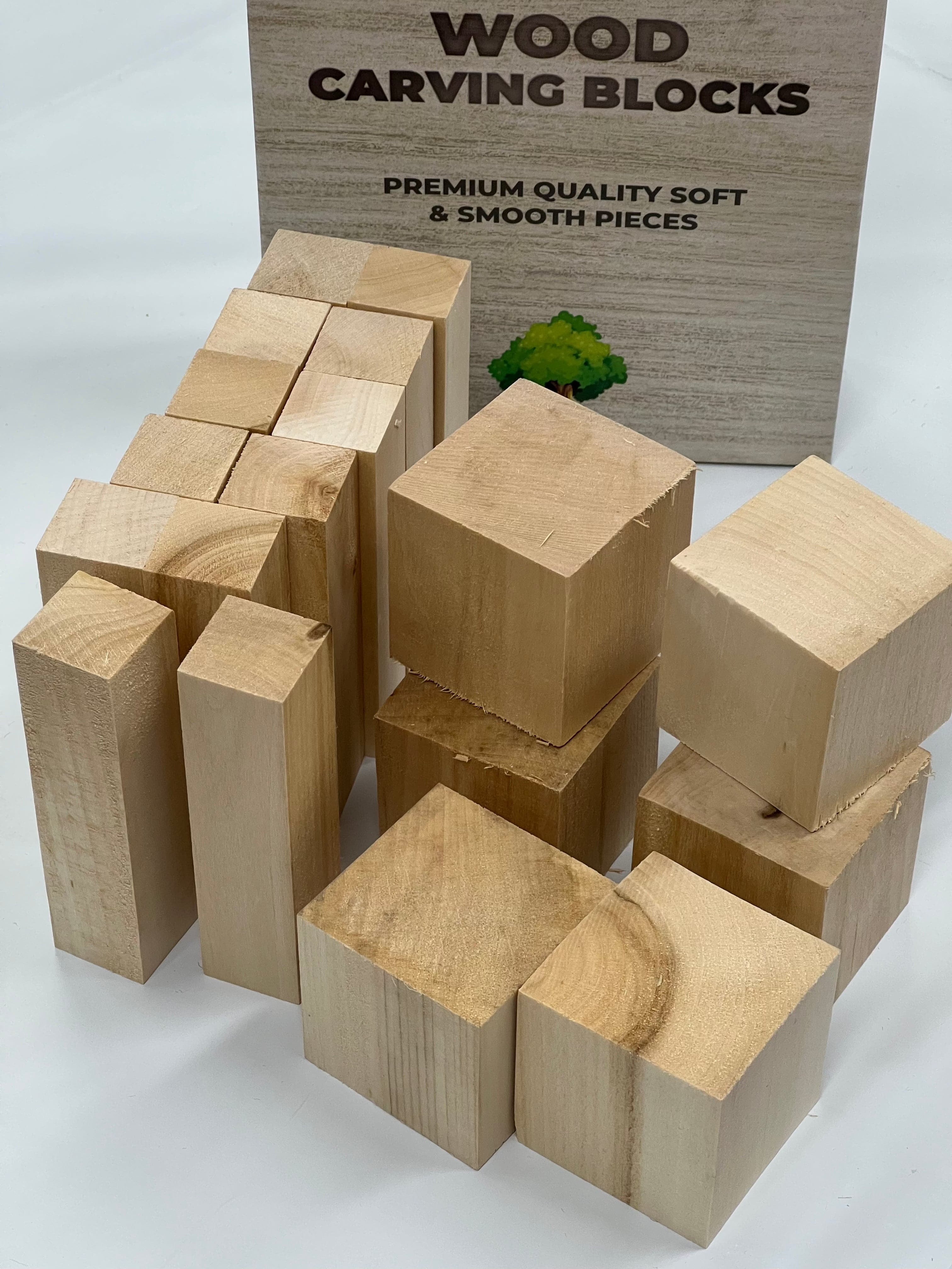 Basswood wood carving blanks BW18 18-pack from Beaver Craft
