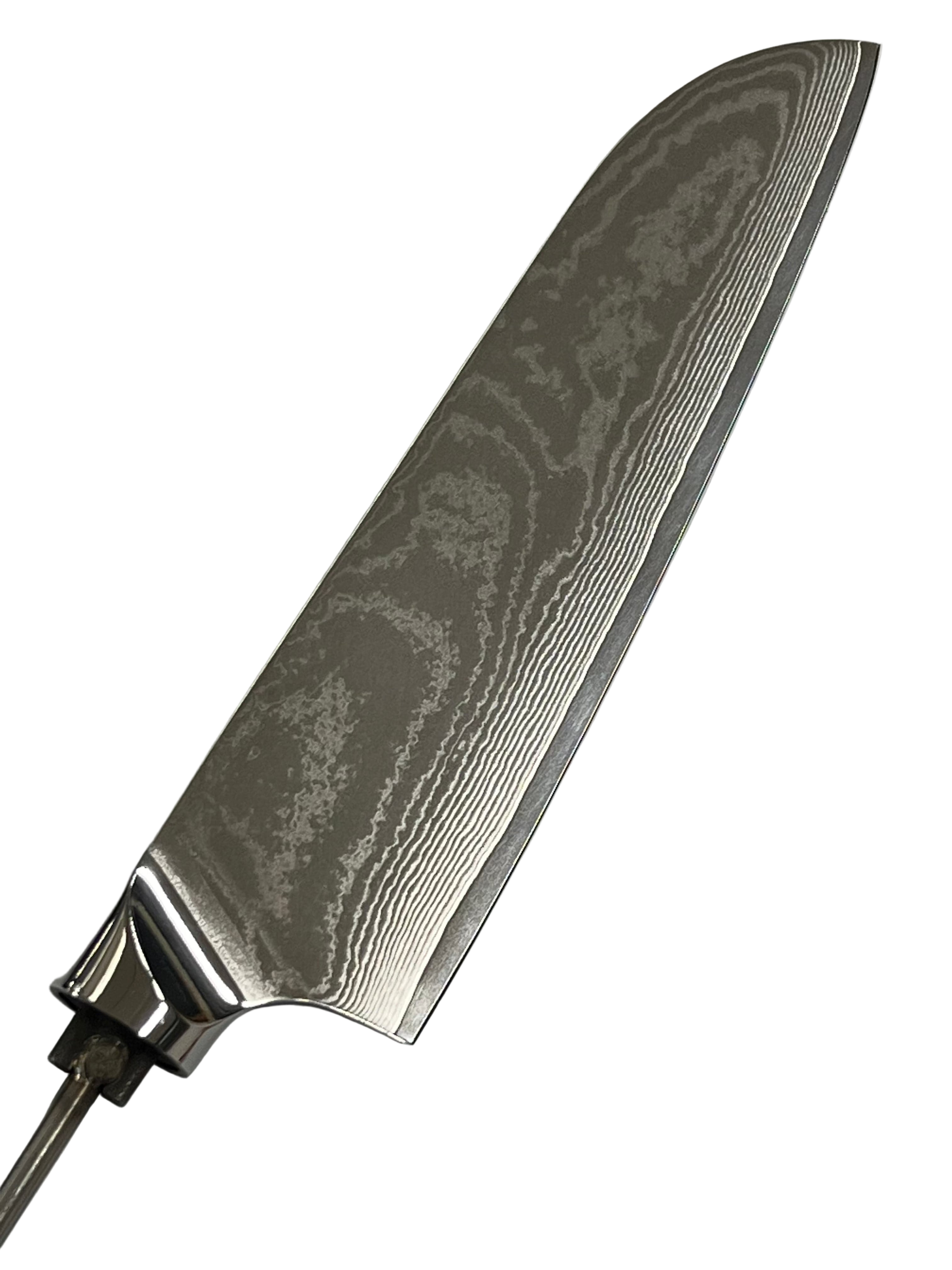 Santoku - Stainless Damask Chef's Knife 8" Threaded Tongs