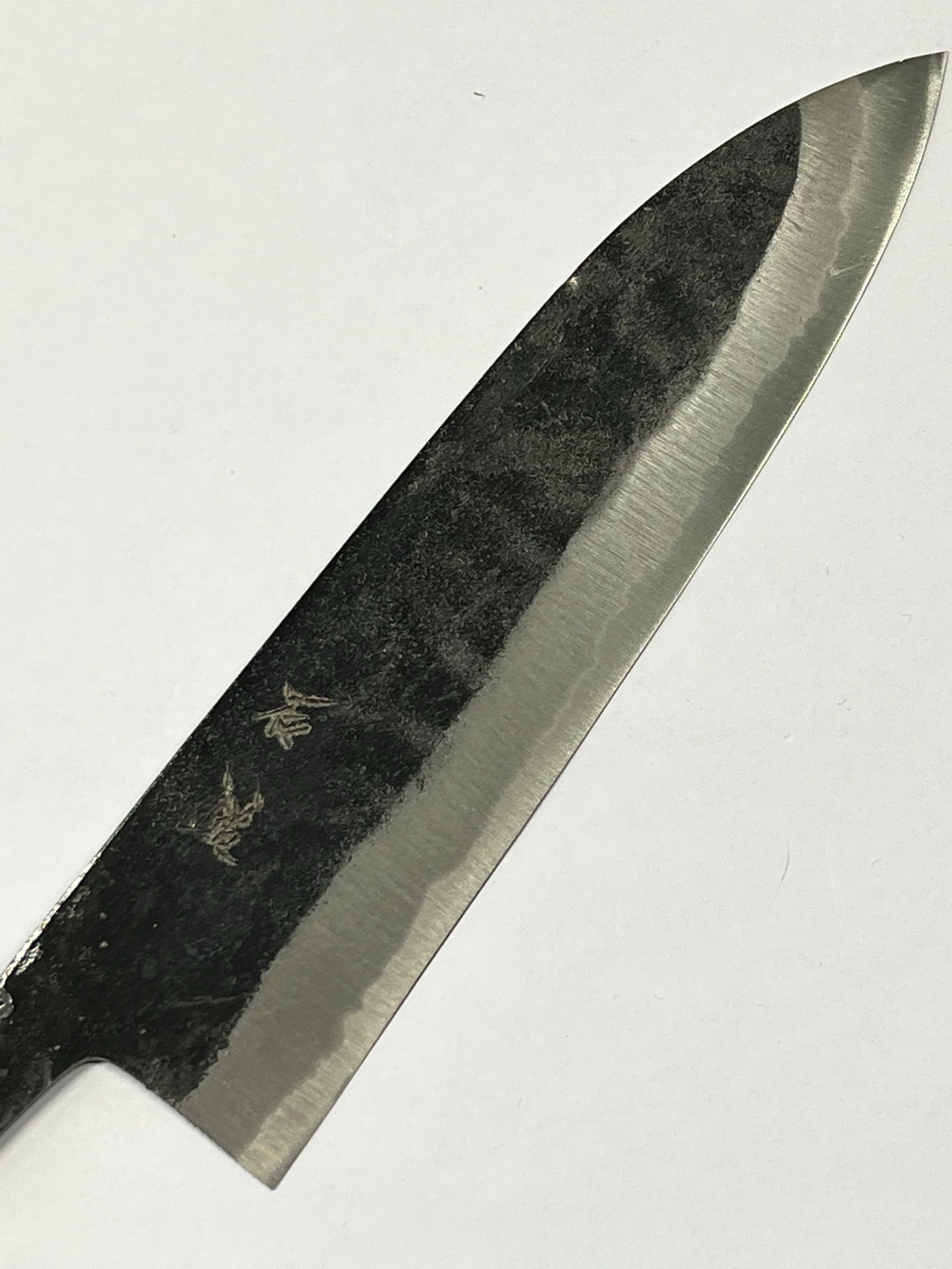 Kurouchi Santoku 165 Blue 2 Japanese hand-forged knife blade