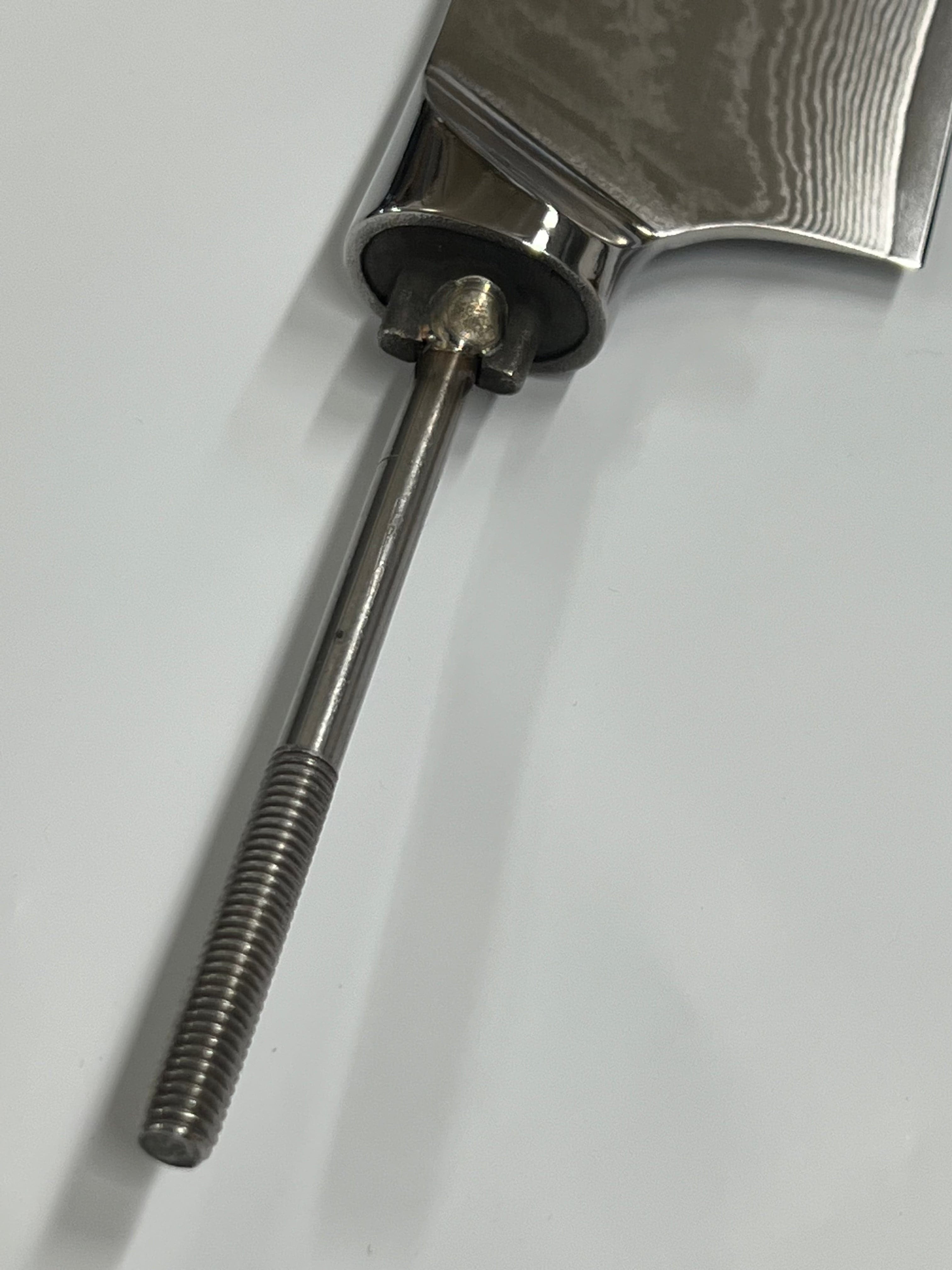 Santoku - Stainless Damask Chef's Knife 8" Threaded Tongs