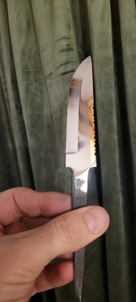 Hand-forged knife blade Halvor Jøntvedt Brass back