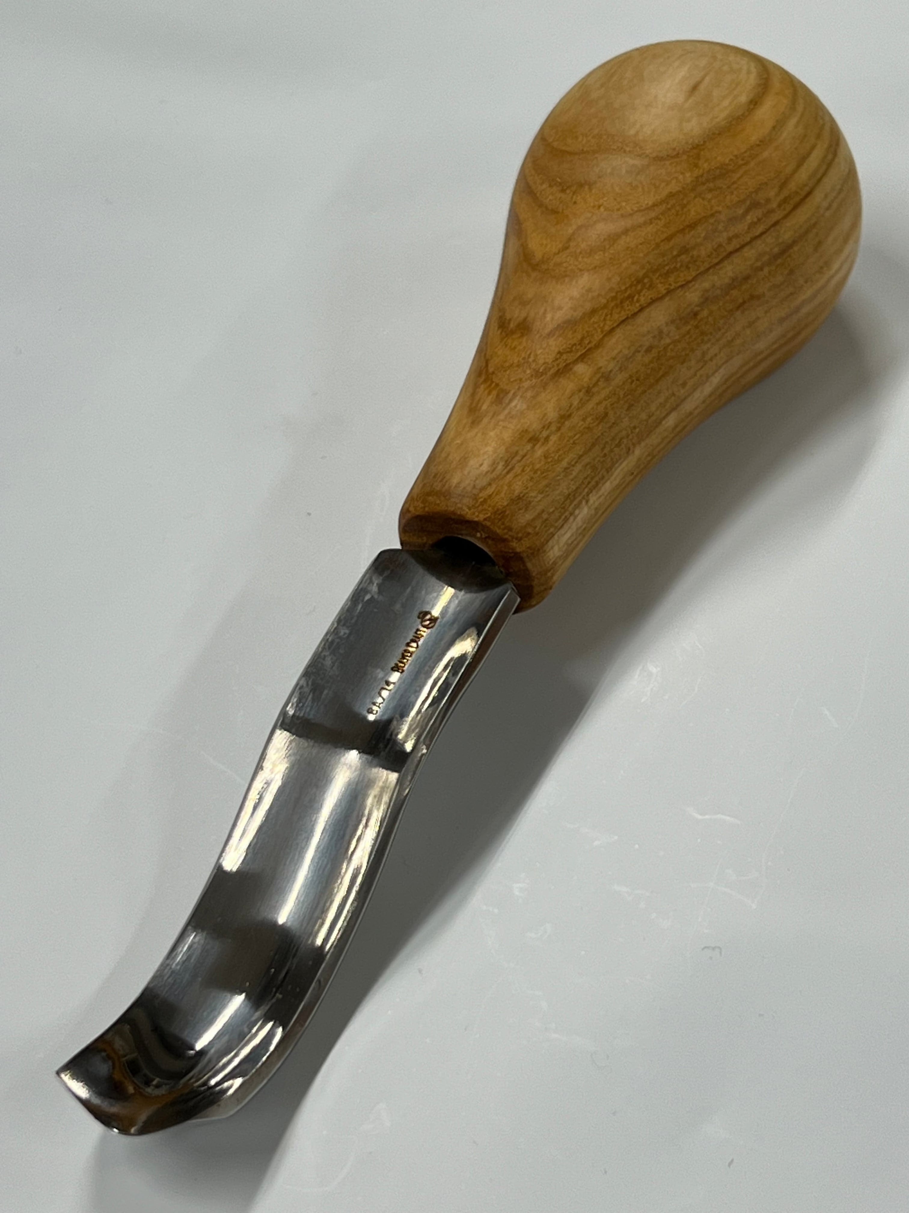 Wood carving iron 75x14mm bent rounded chisel P8a/14 w/ball handle