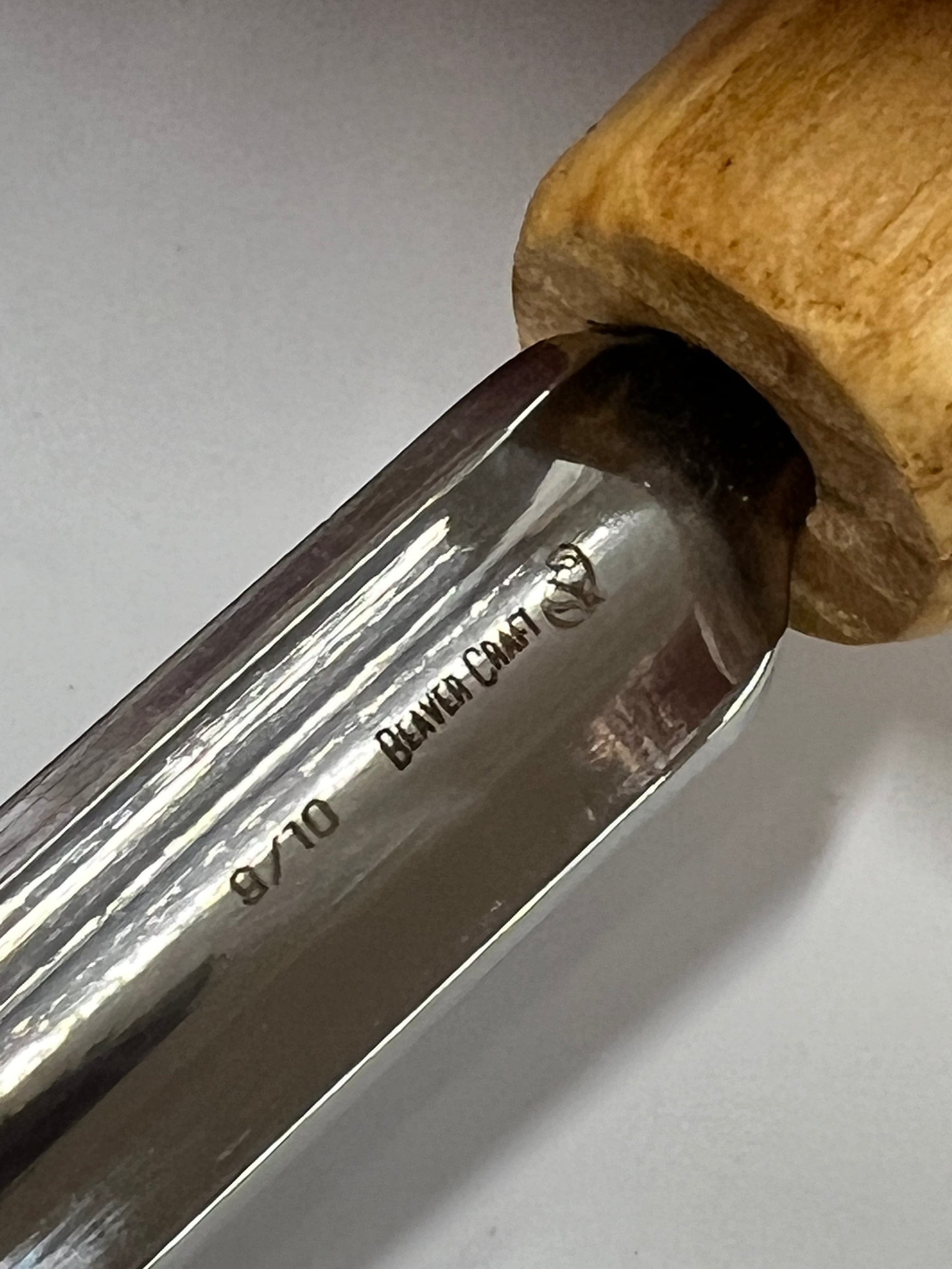 Wood carving iron 75x10mm straight rounded chisel P9/10 w/ball handle