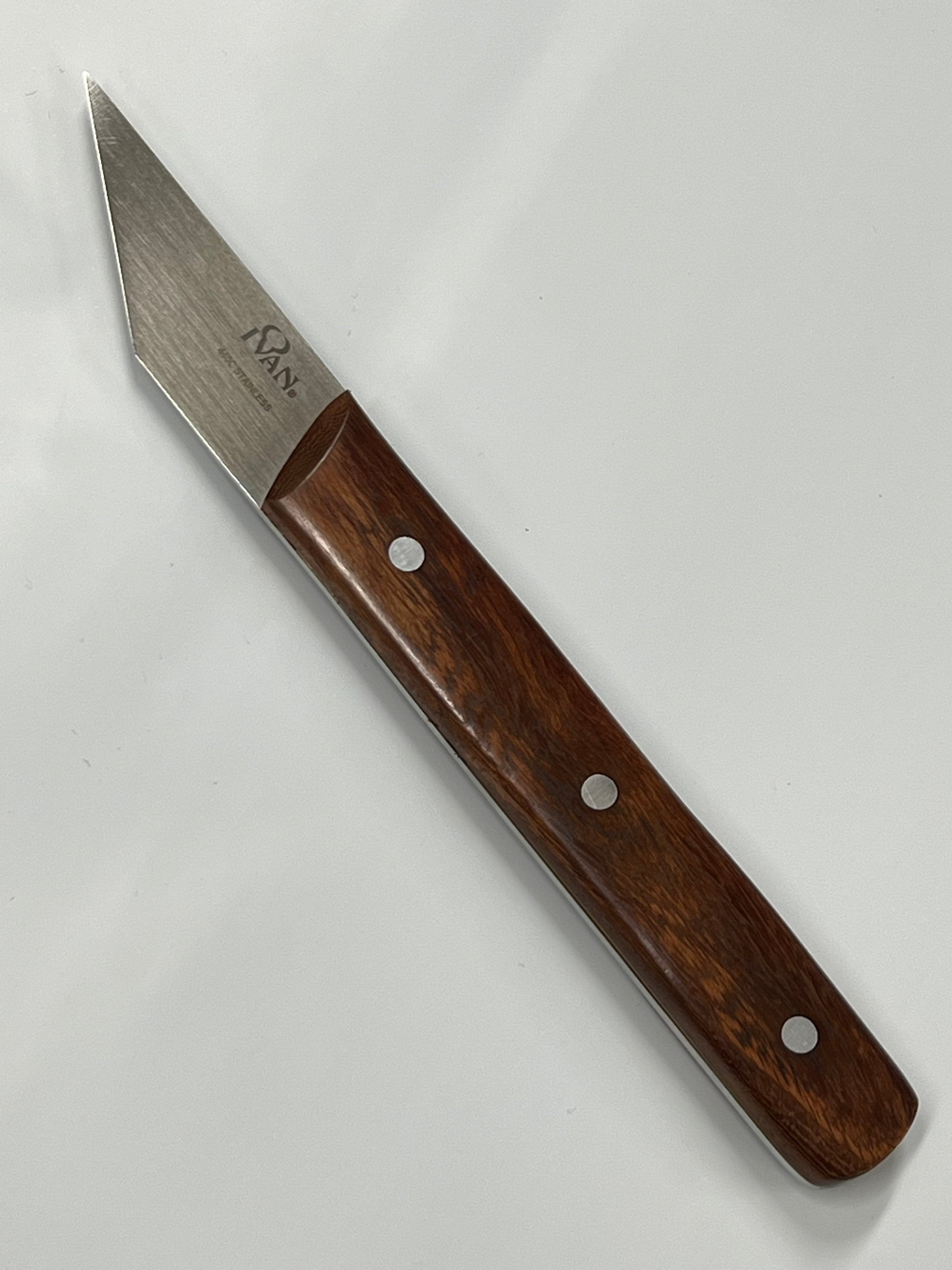 French-style angled leather knife
