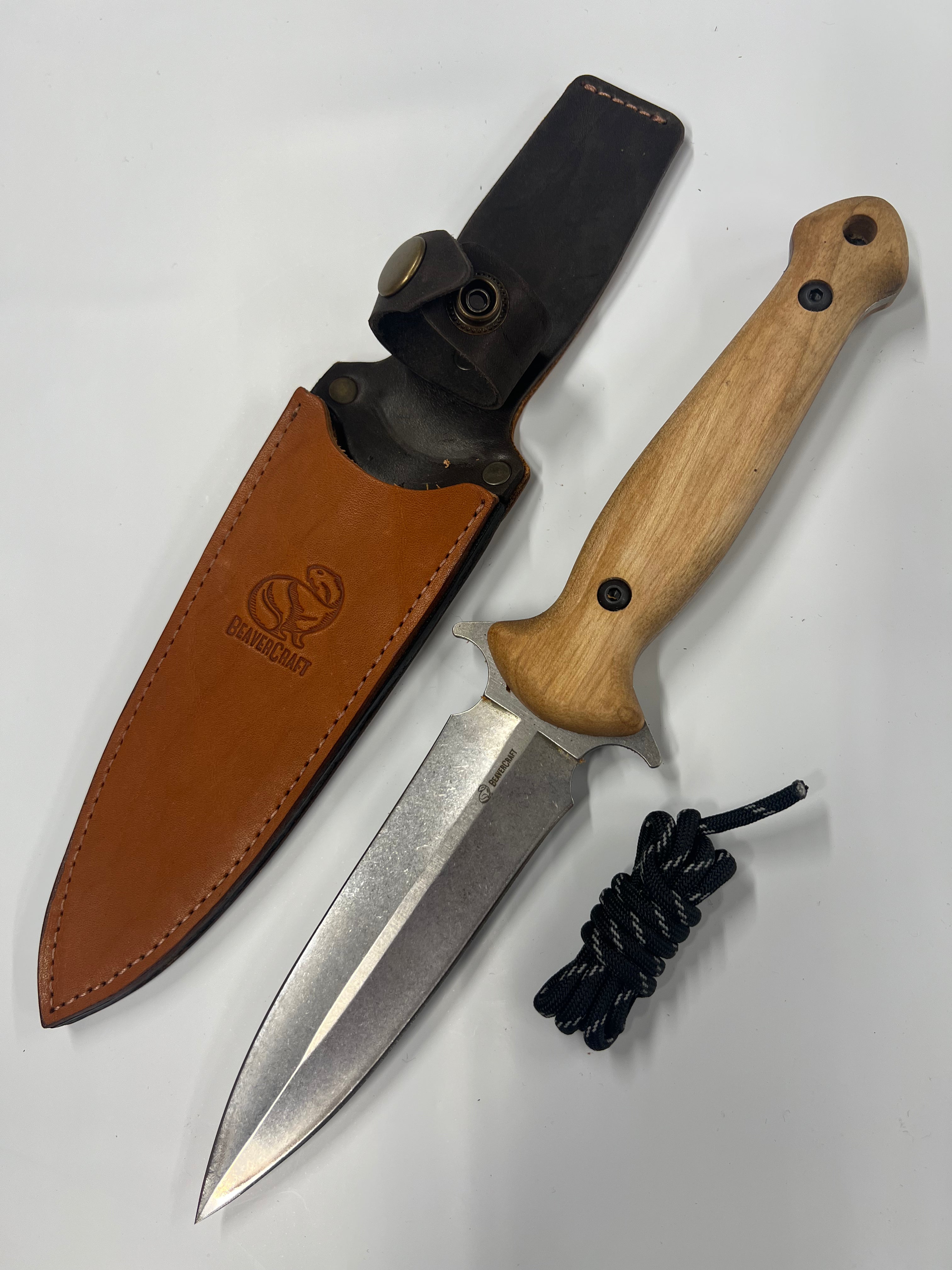 Ukrainian Dagger Tactical TLK2 Knife with Leather Sheath