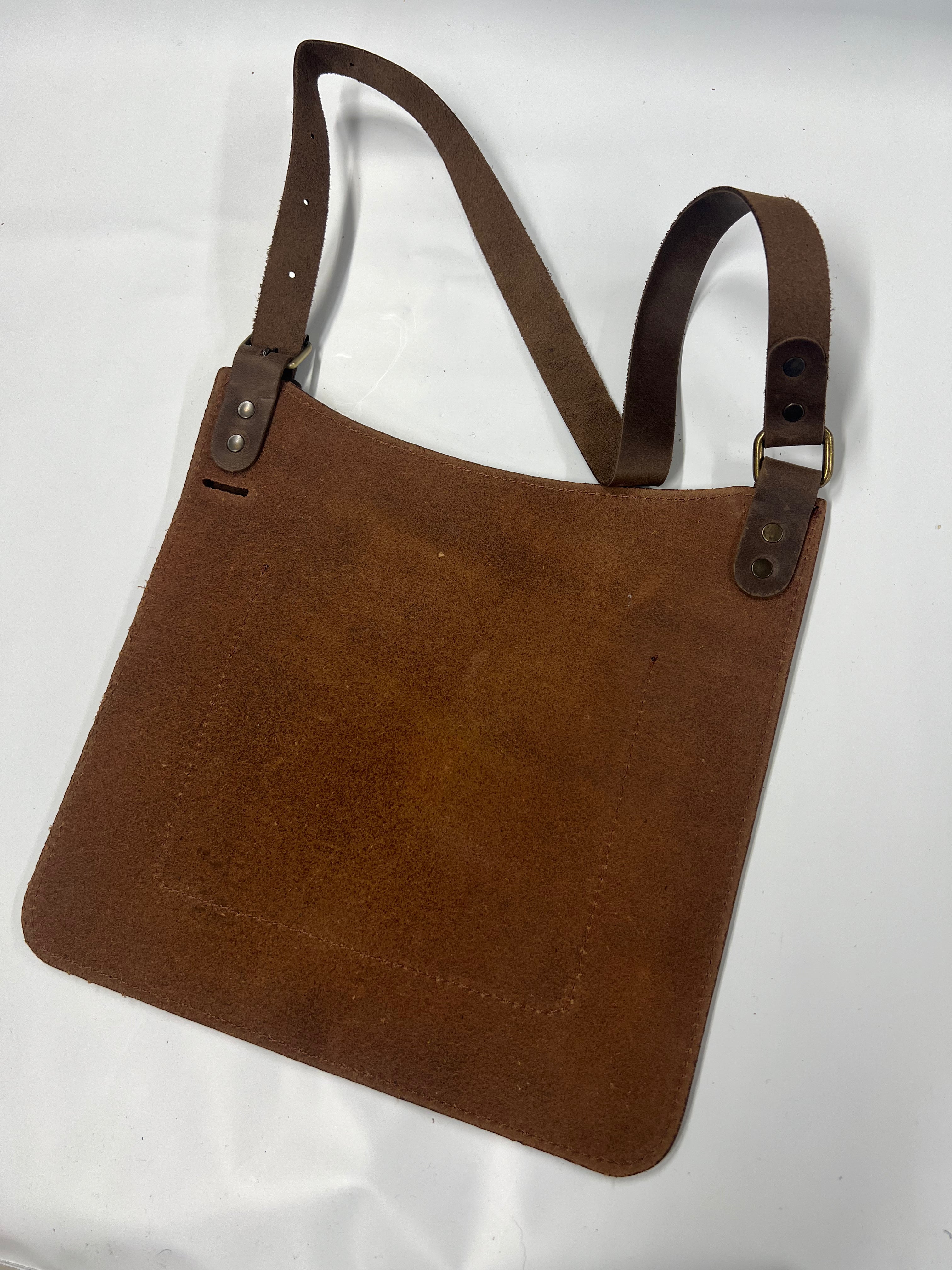 Bib / Chest protector / Bib for woodcutters adjustable in brown leather AP5 