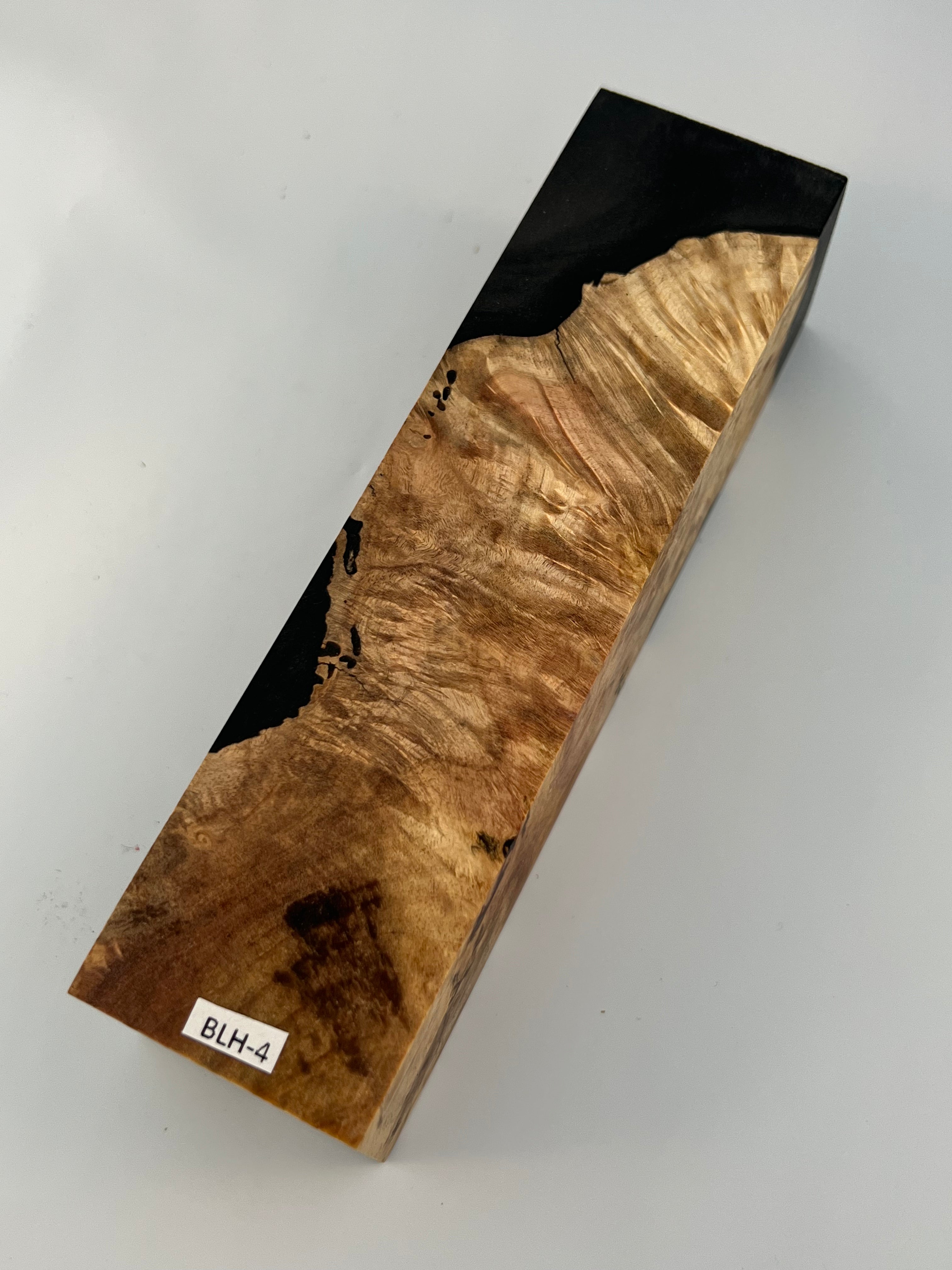 Stabilized shaft blank wood and green resin block B-72