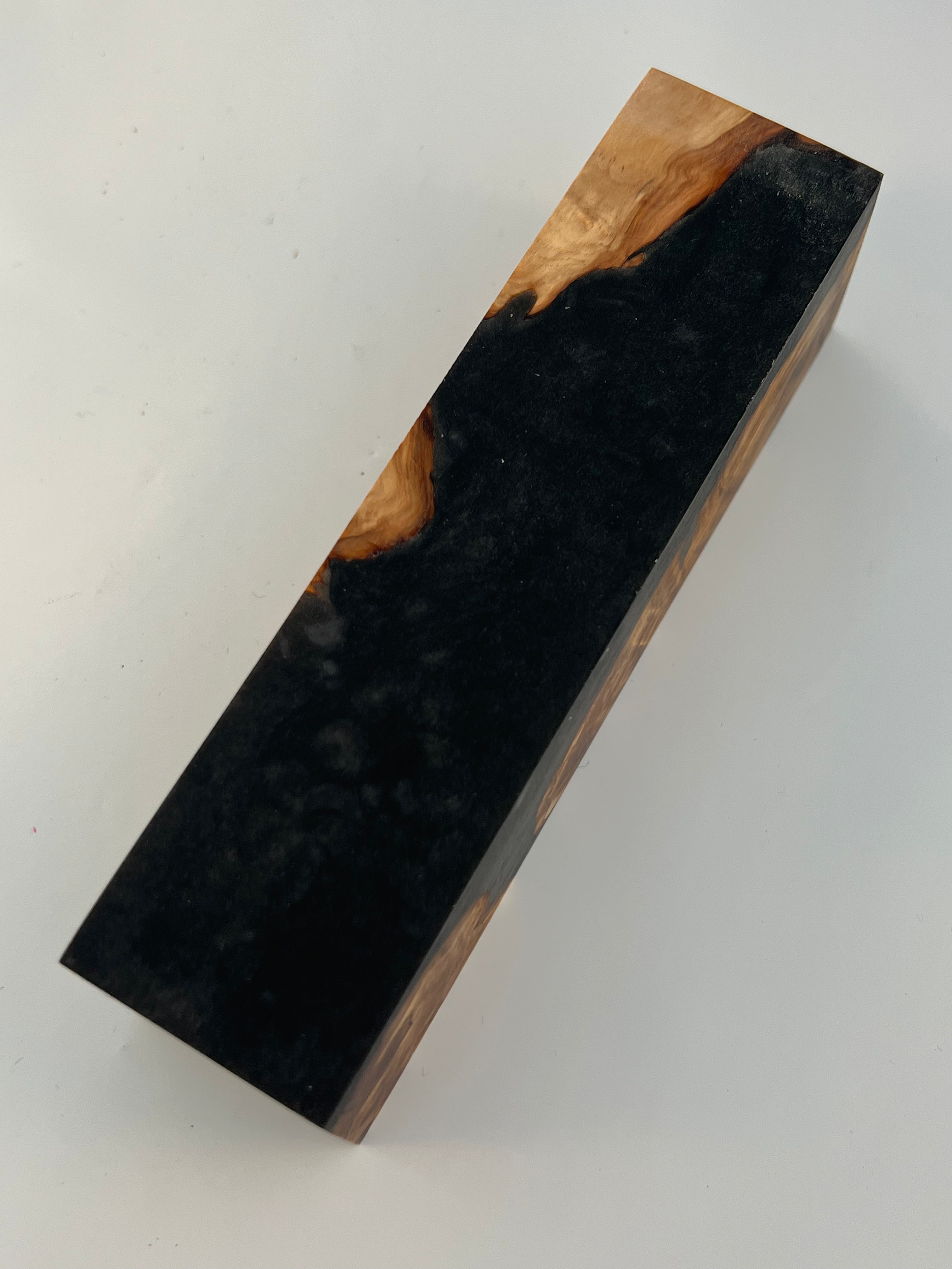 Stabilized shaft blank wood and green resin block B-72
