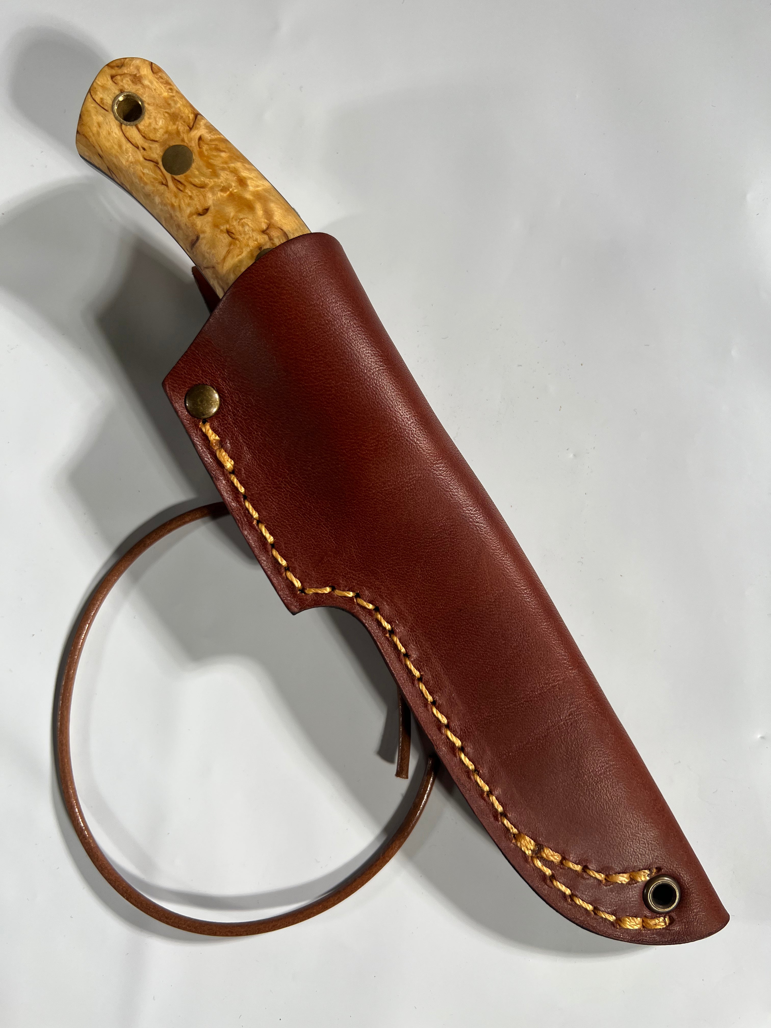 Casstrom No. 10 SFK Knife with leather sheath and leather lanyard