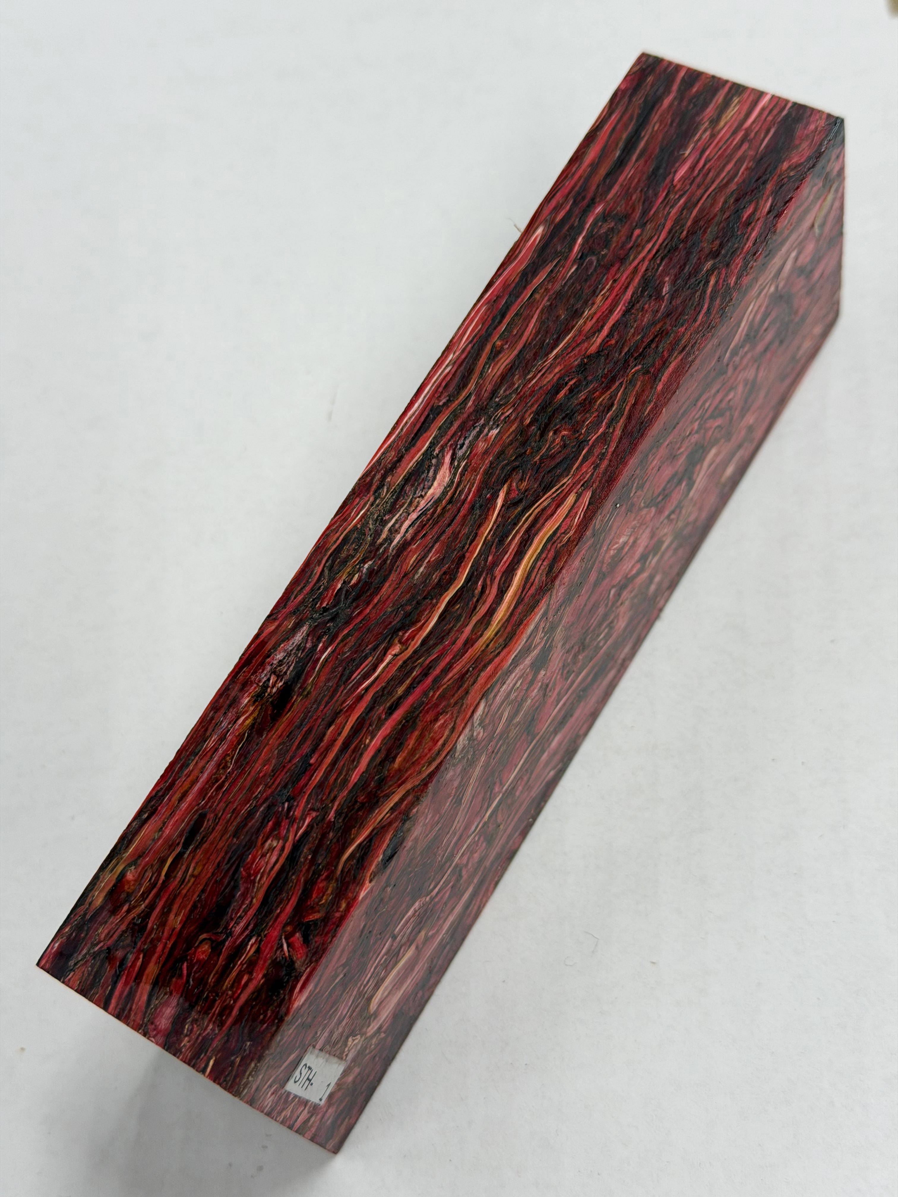 Stabilized shaft blank wood and green resin block B-72