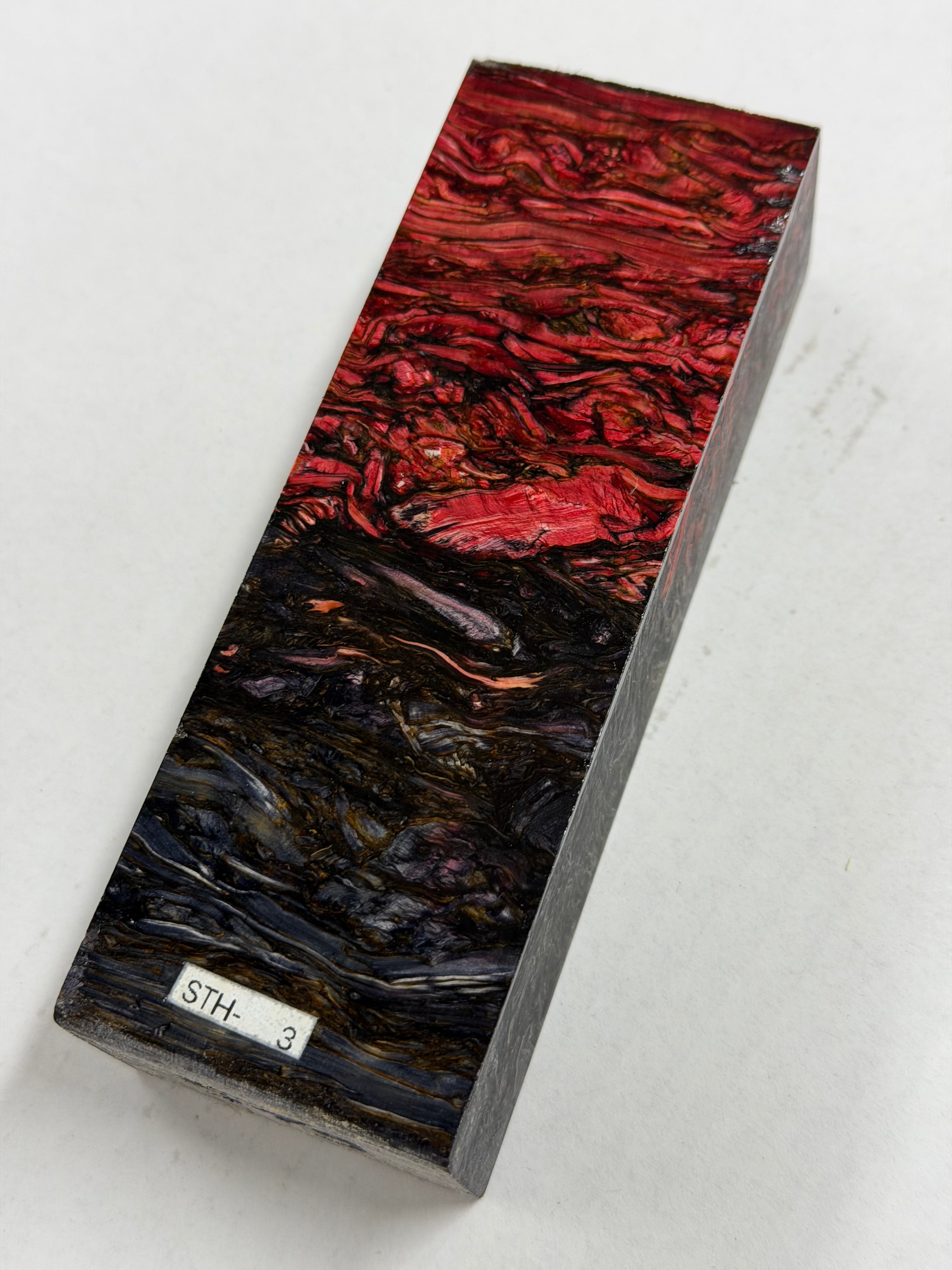 Stabilized shaft blank wood and green resin block B-72