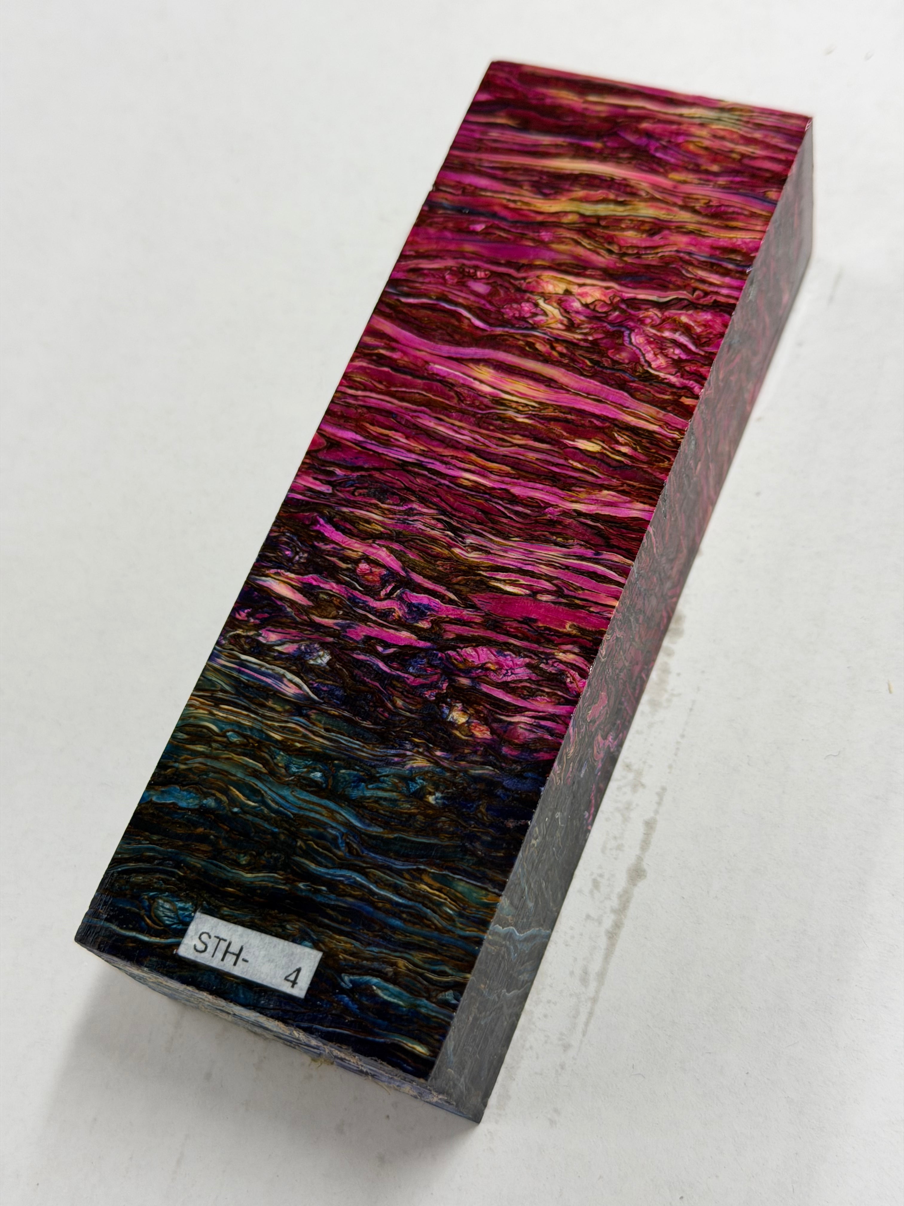 Stabilized shaft blank wood and green resin block B-72