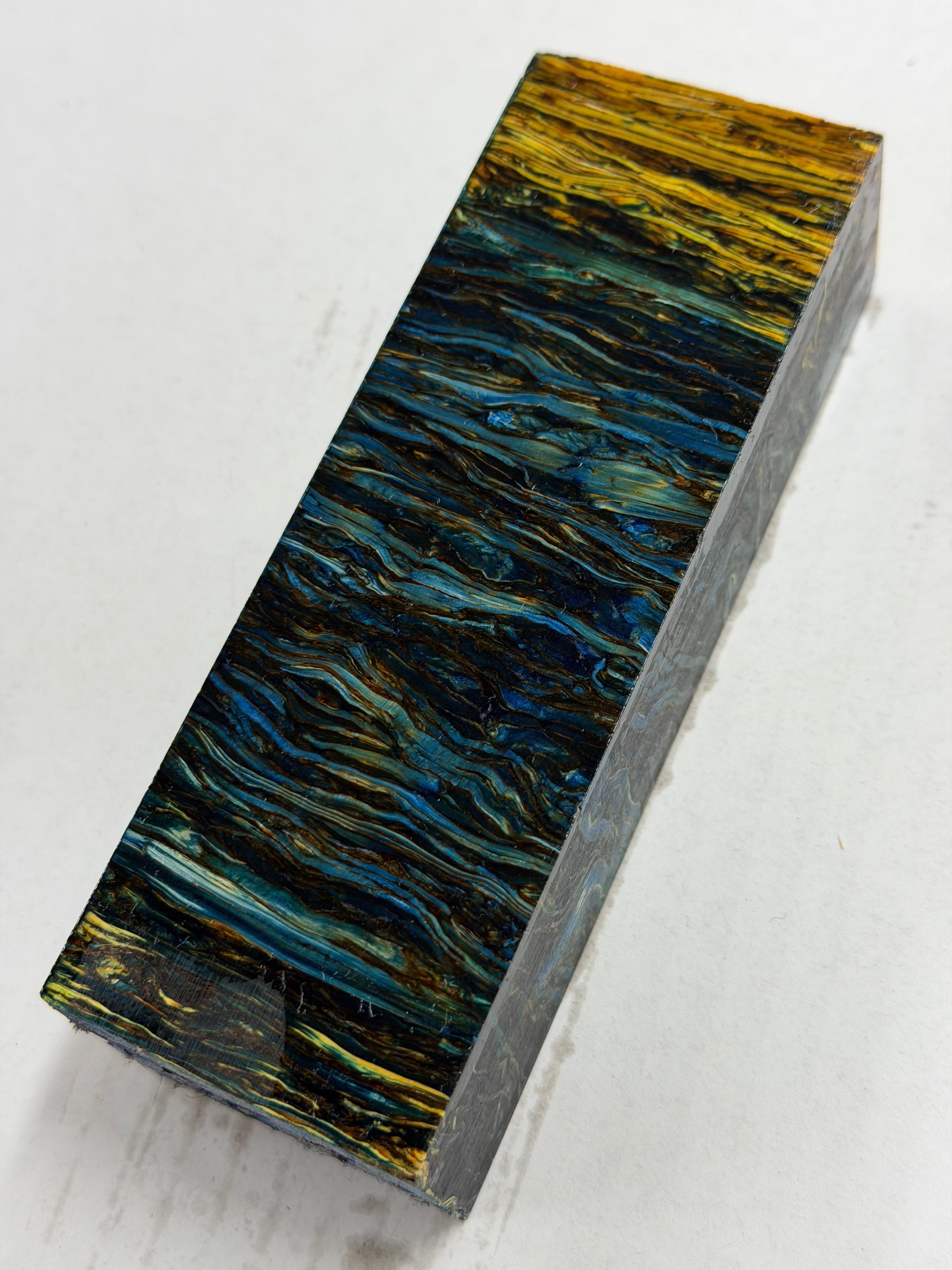 Stabilized shaft blank wood and green resin block B-72