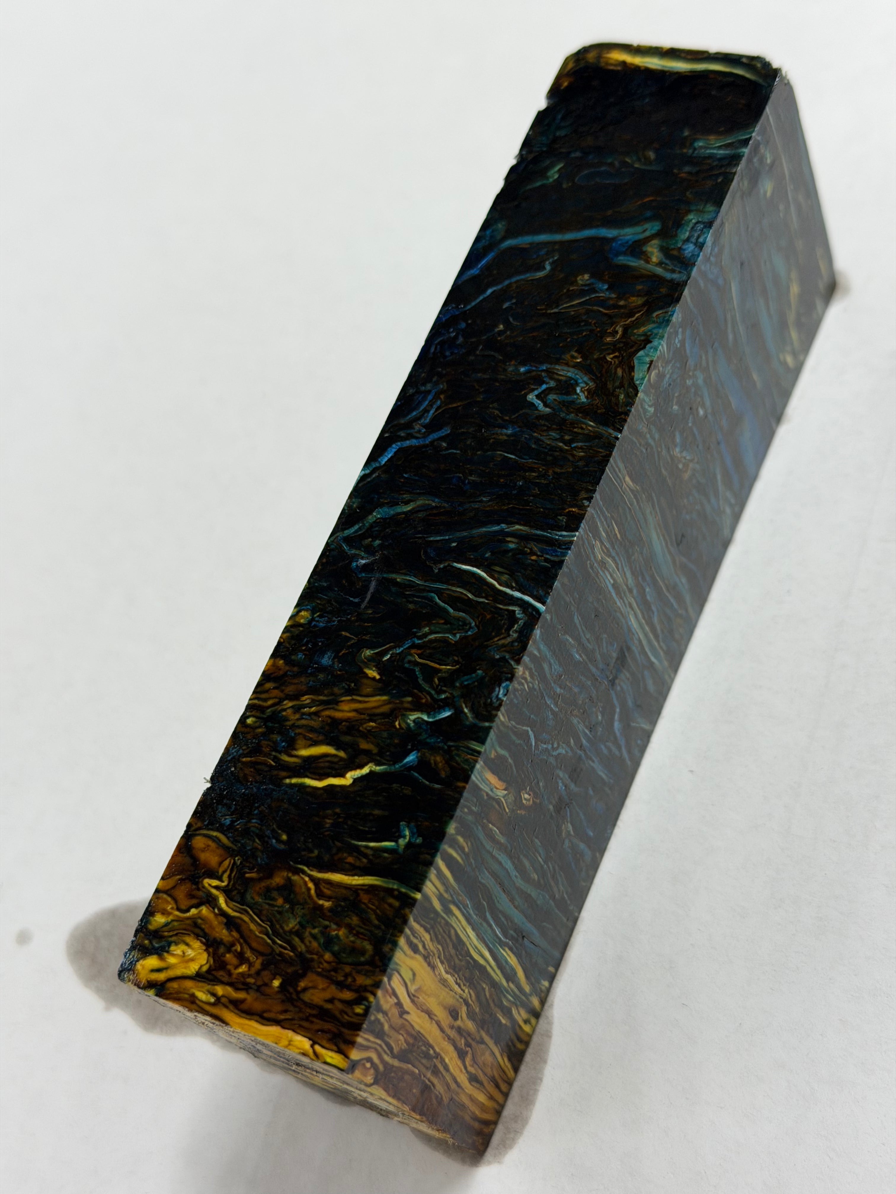 Stabilized shaft blank wood and green resin block B-72