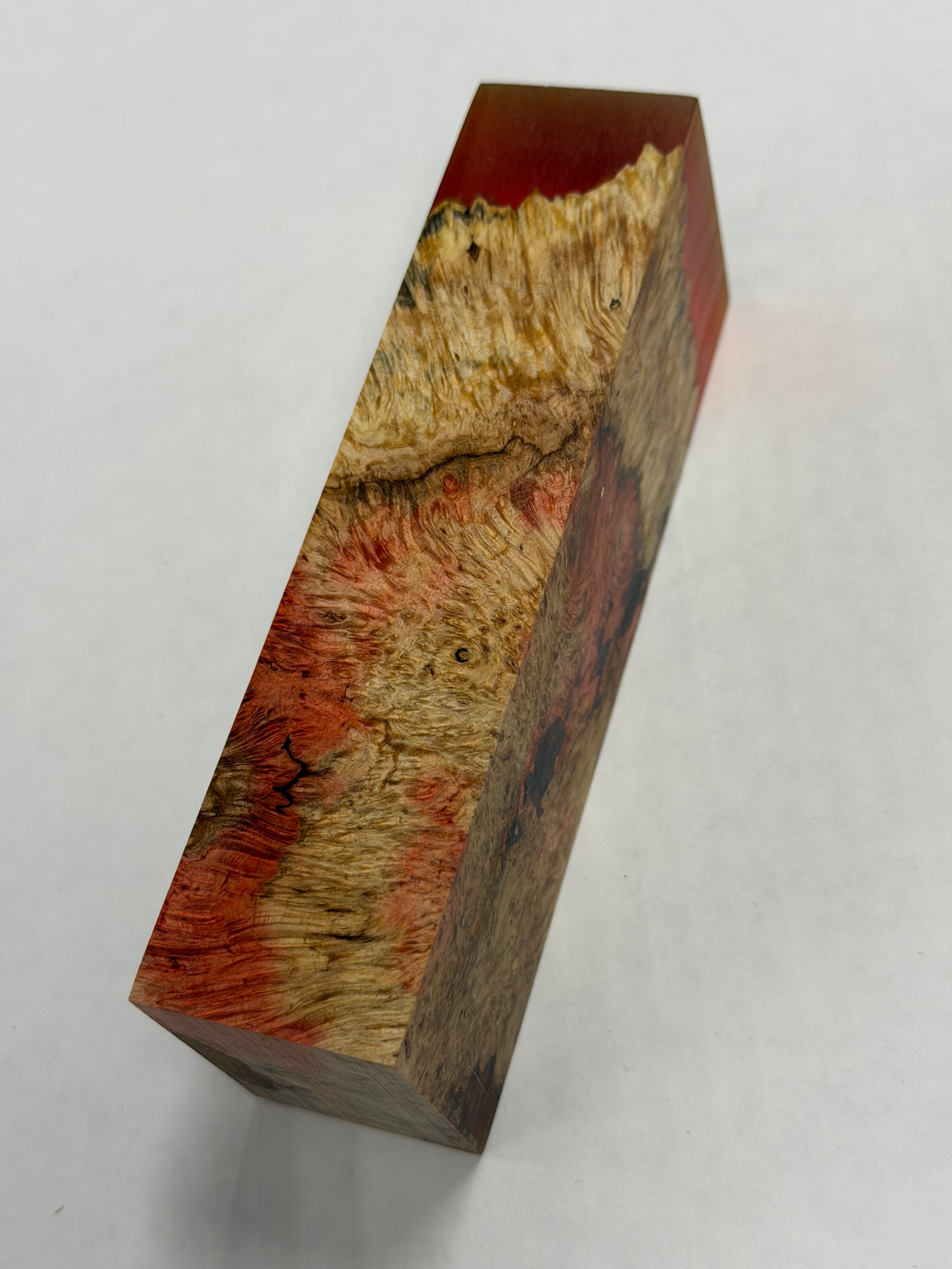 Stabilized shaft blank wood and green resin block B-72