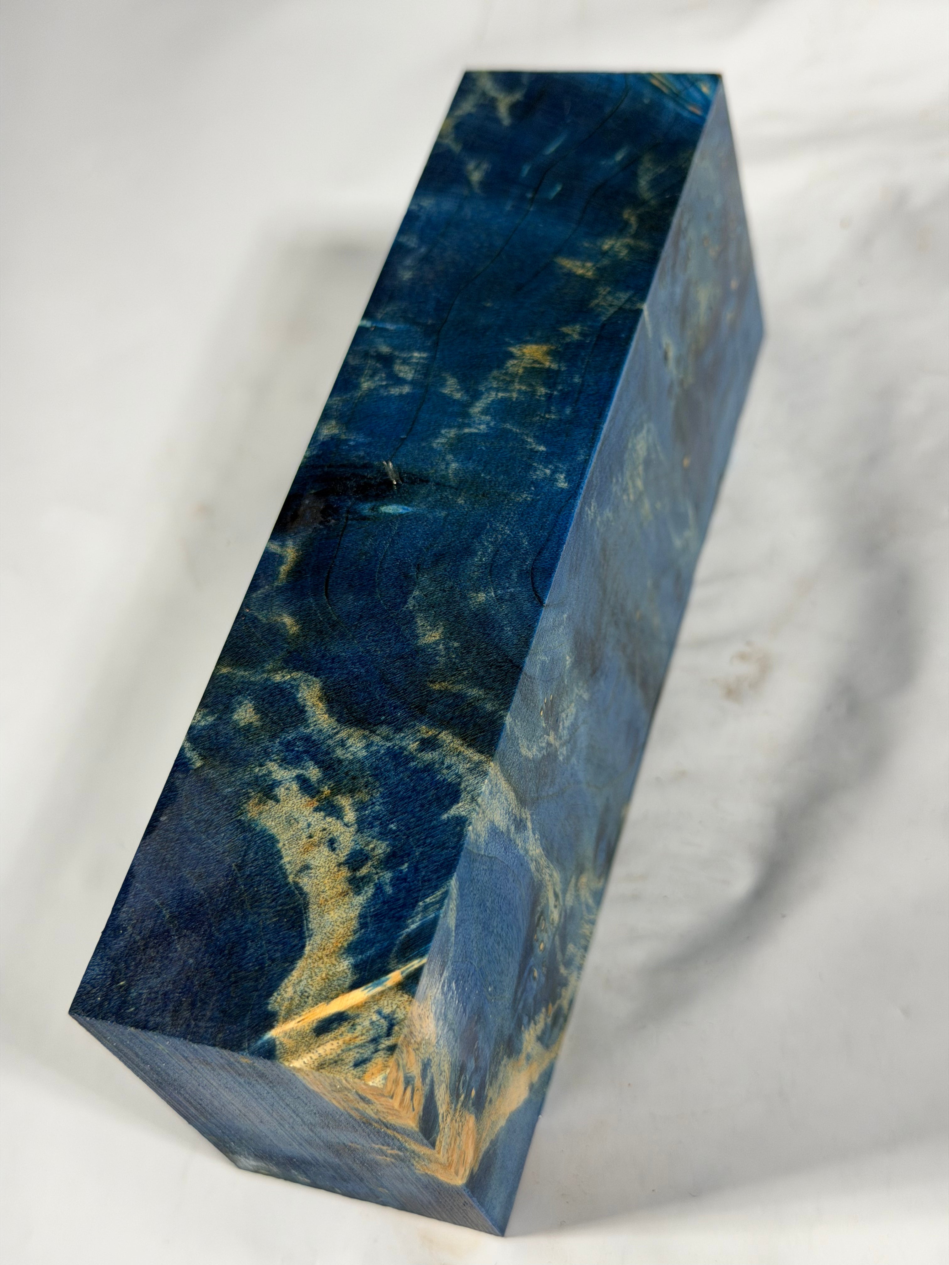 Stabilized shaft blank wood and green resin block B-72