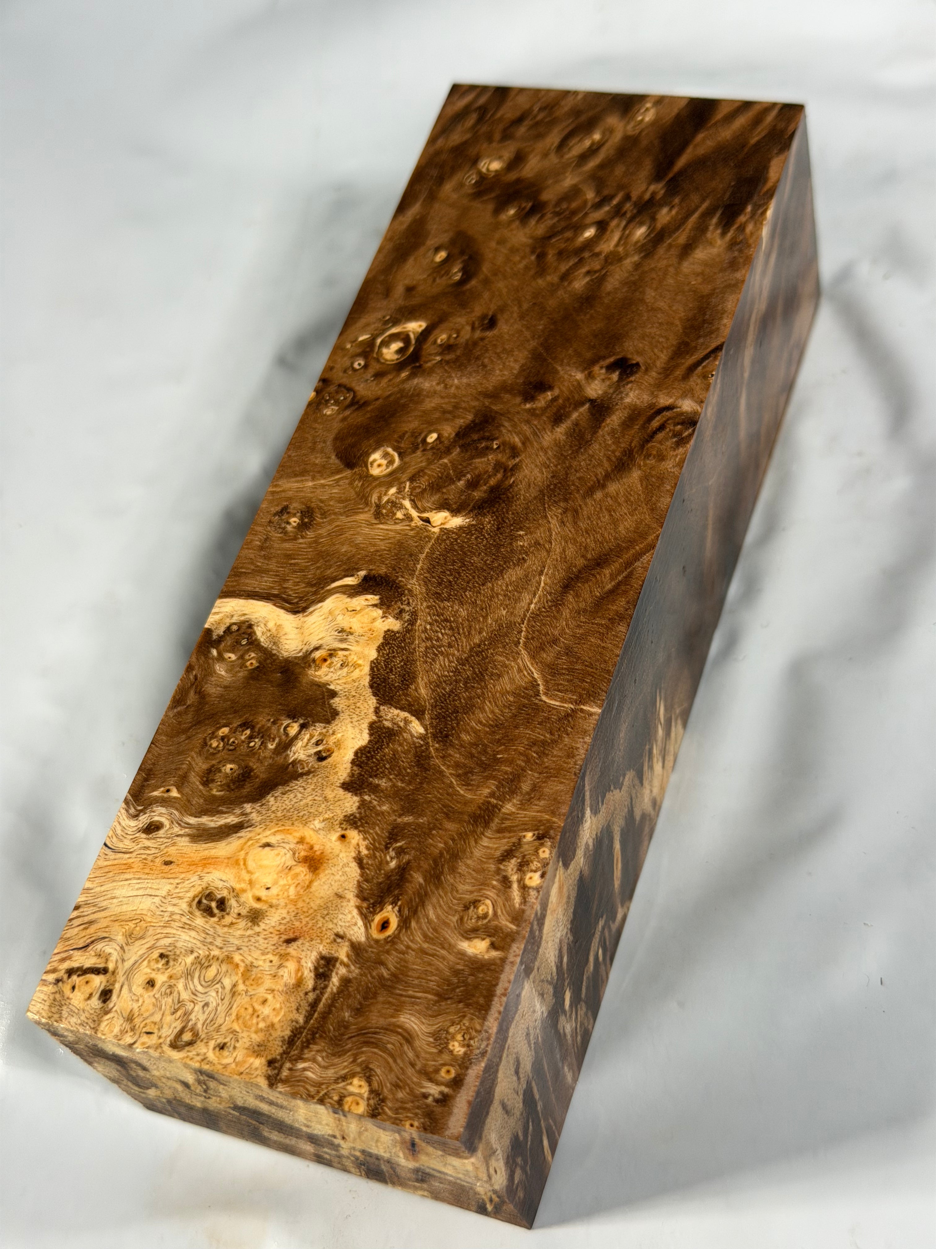 Stabilized shaft blank wood and green resin block B-72