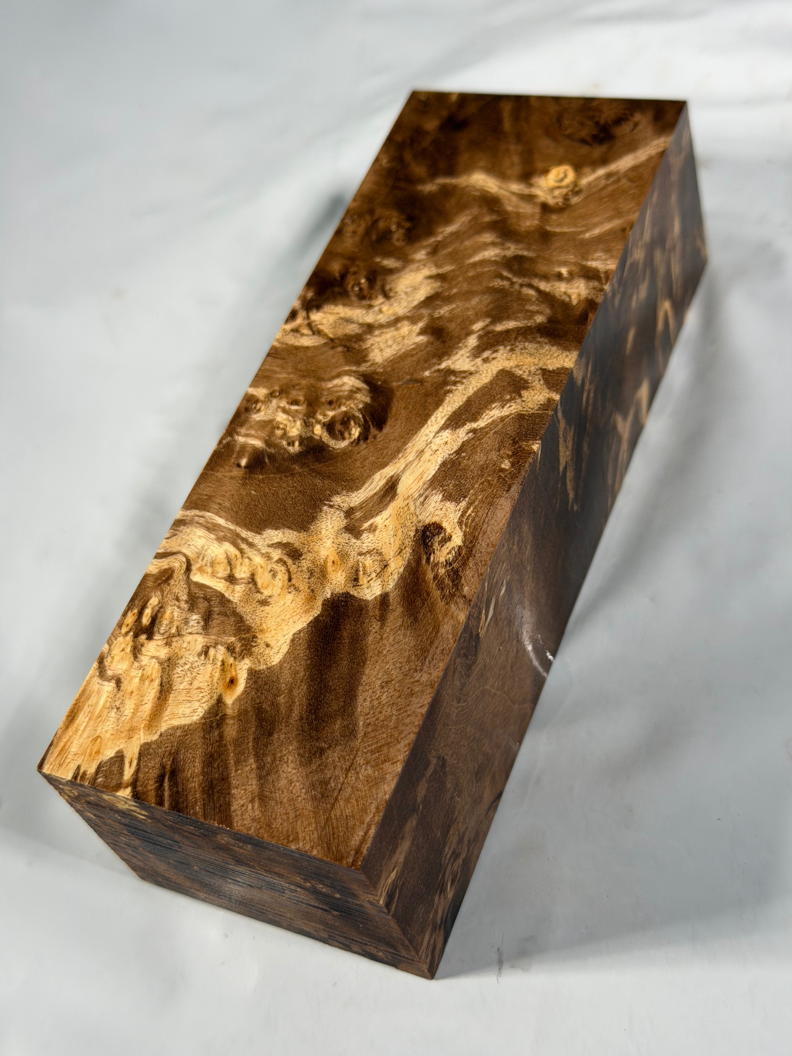 Stabilized shaft blank wood and green resin block B-72