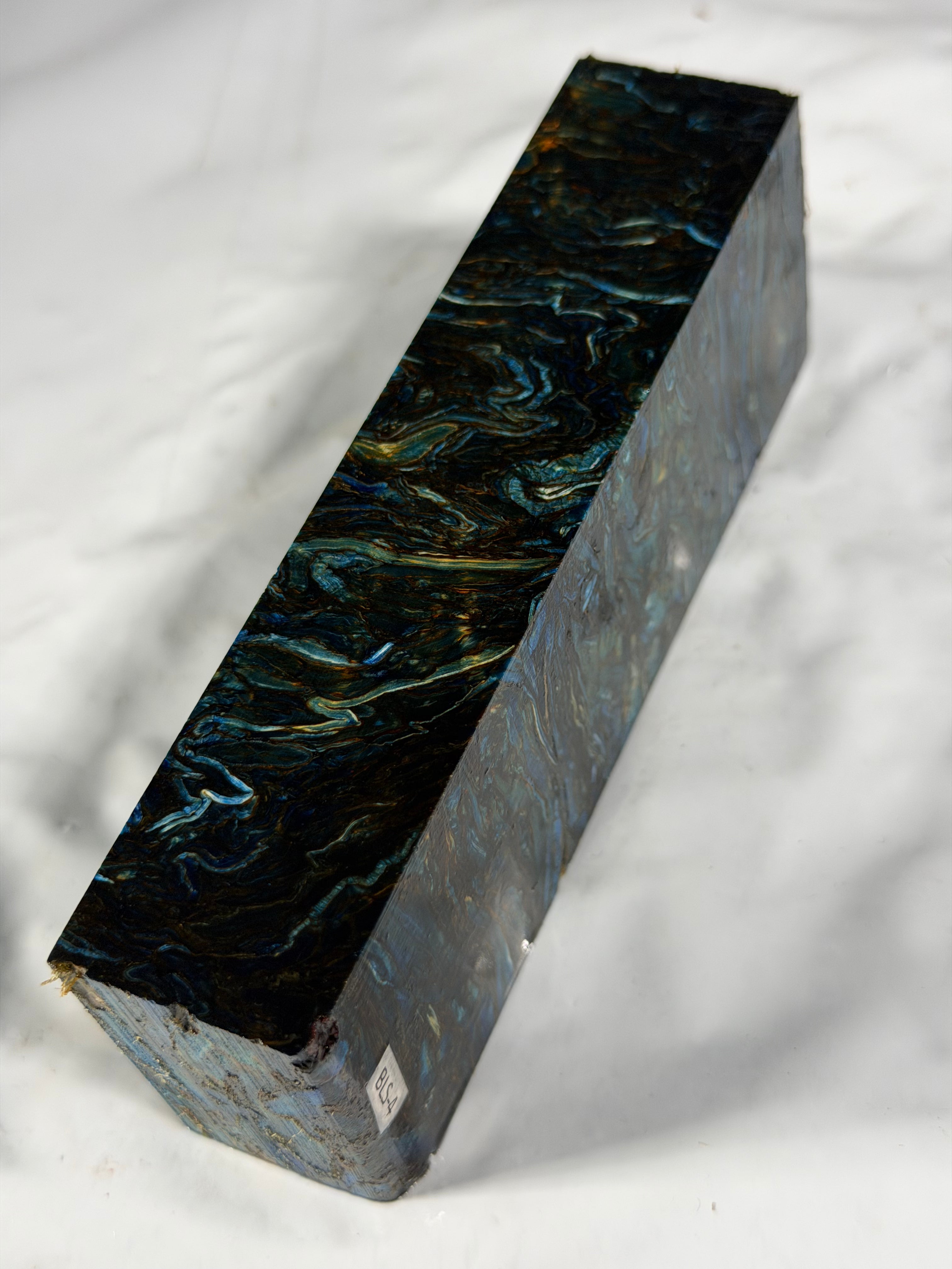 Stabilized shaft blank wood and green resin block B-72