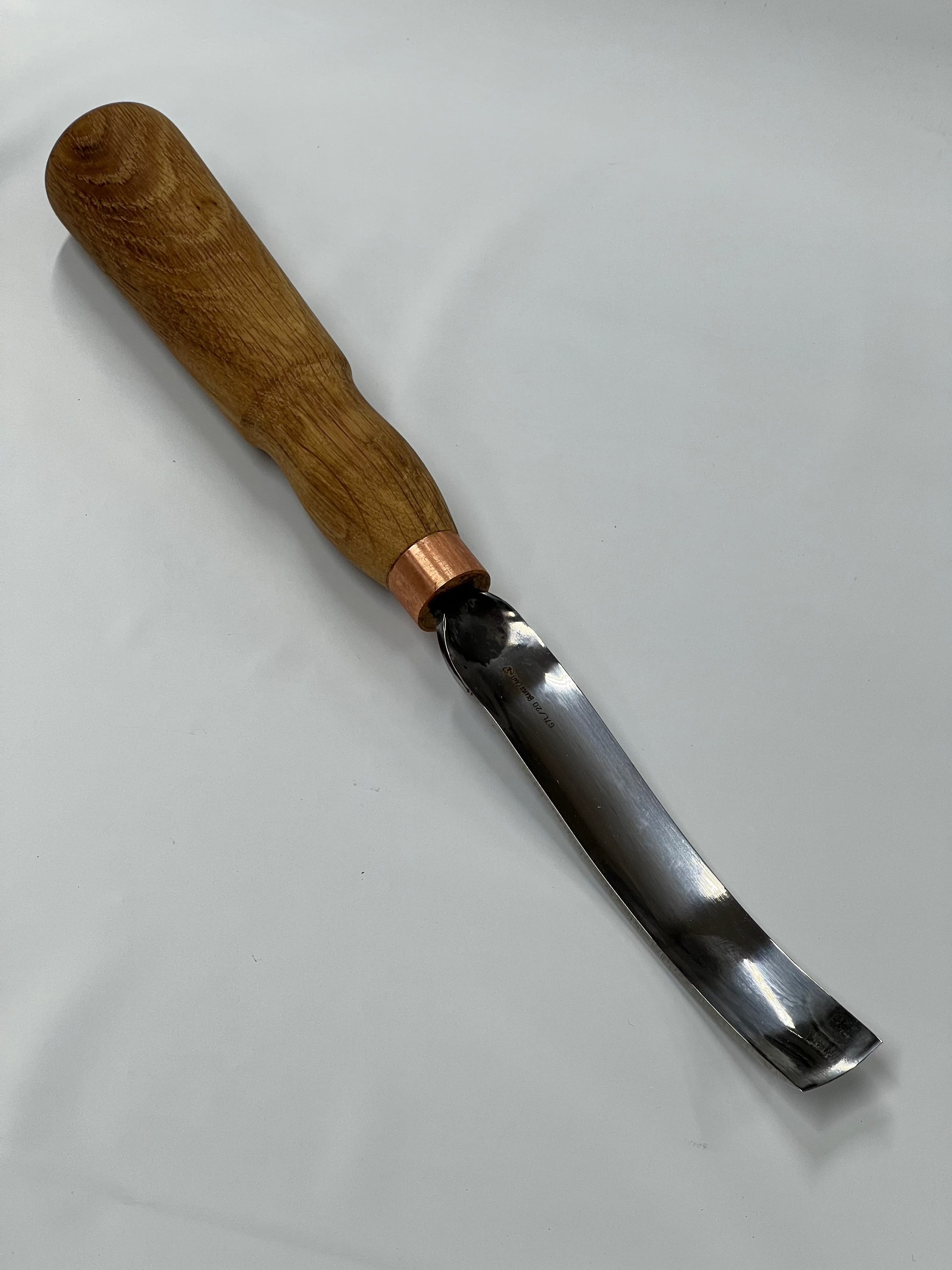 Wood carving iron 130x20mm bent hollowing iron