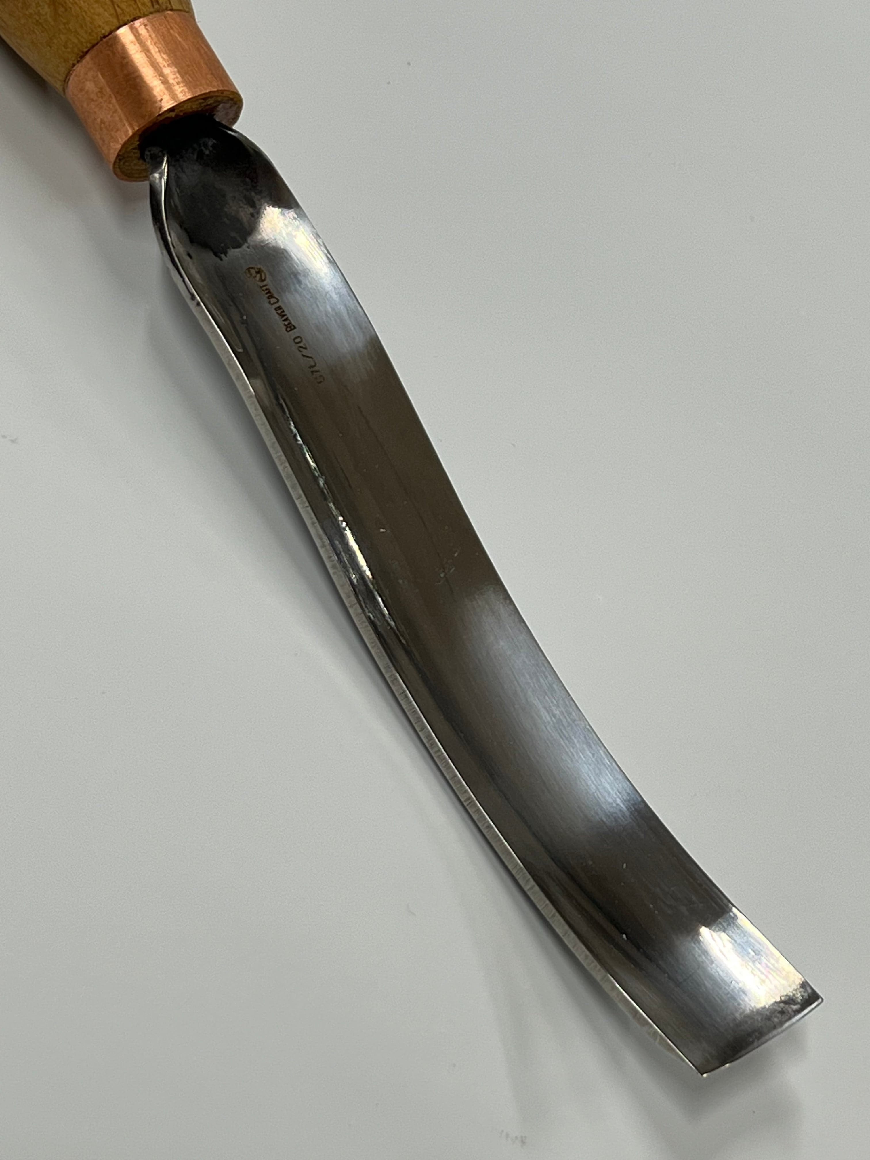 Wood carving iron 130x20mm bent hollowing iron